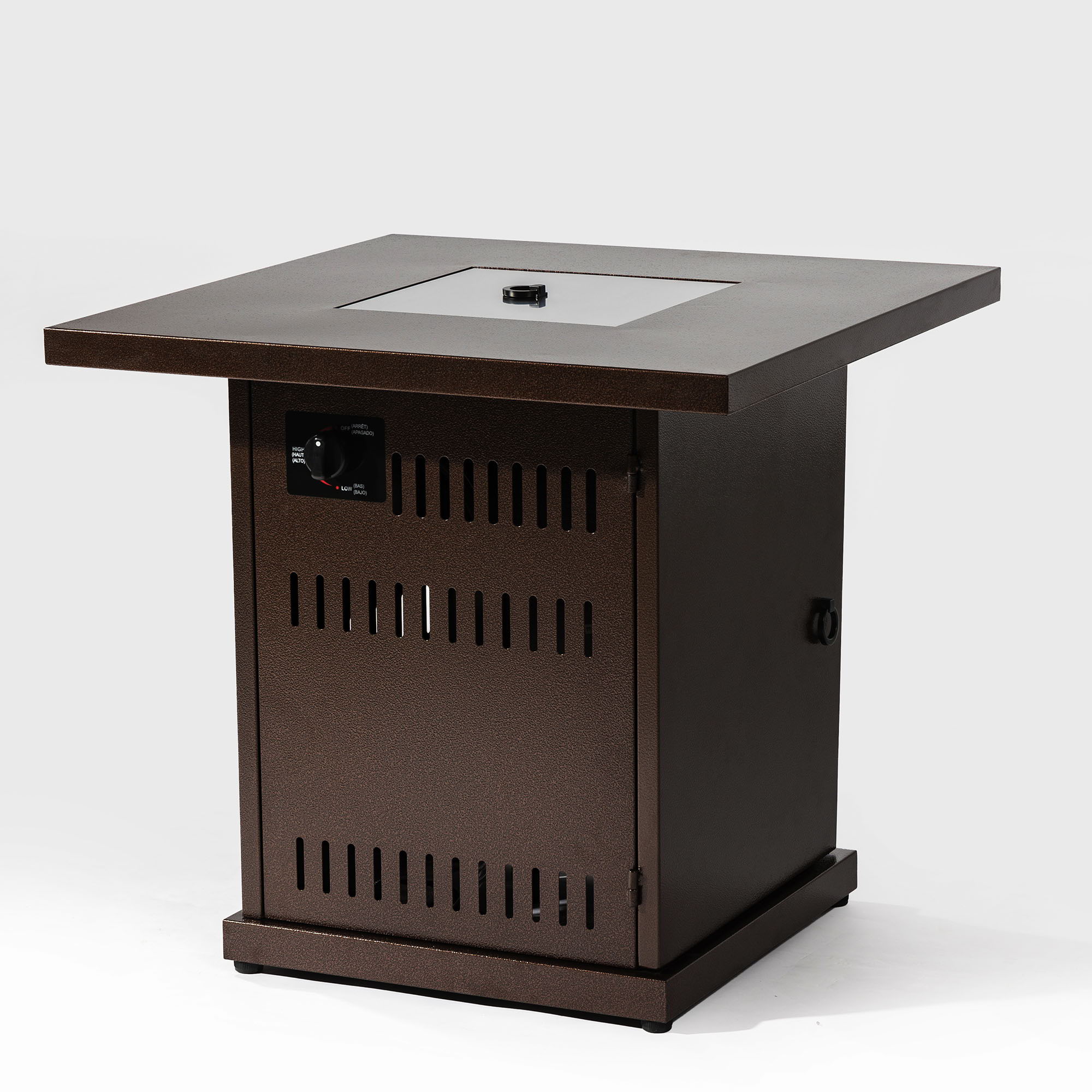 Propane Gas Fire Pit Table, 50000 Btu Square For Outside - Brown - Image 5