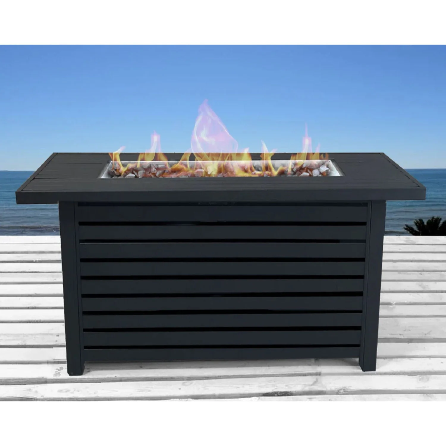 Propane Gas Outdoor Fire Pit Table with Lid Steel 50000 BTU 20x25in - Image 9