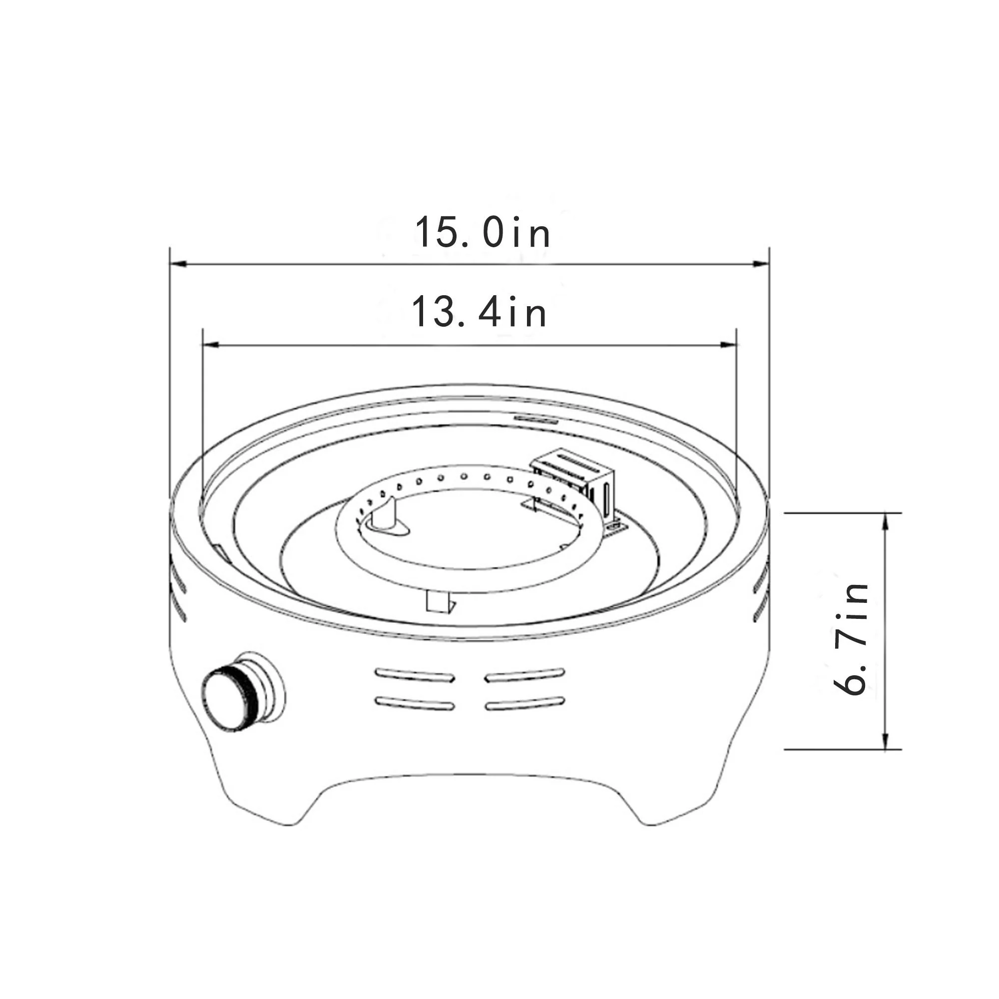 Propane Tabletop Gas Fire Pit, 40000 Btu Round For Outdoor - Black - Image 7