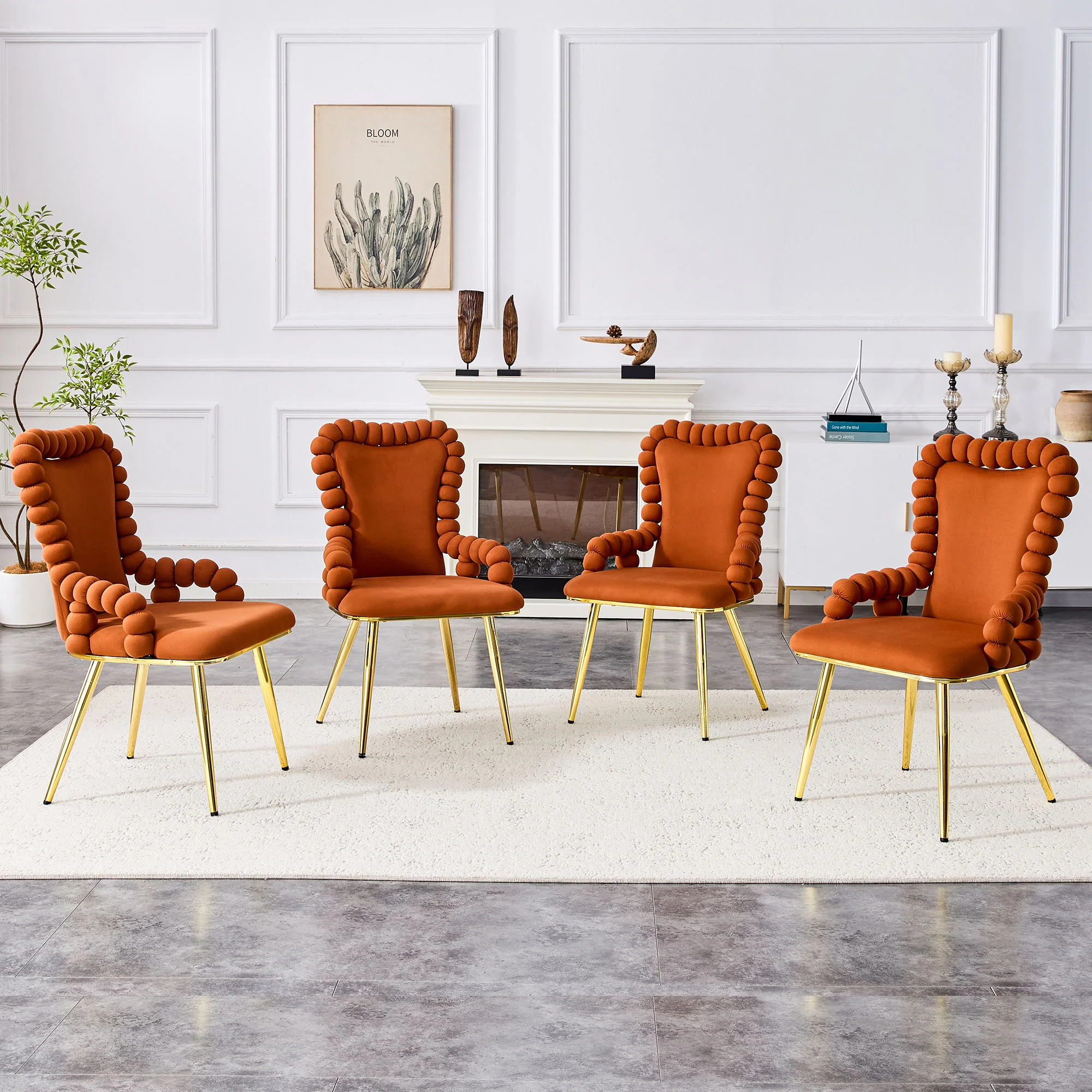 Puffy Bubble, Ball Chain Chair With Armrests For Dining Room (Set of 2) - Image 10