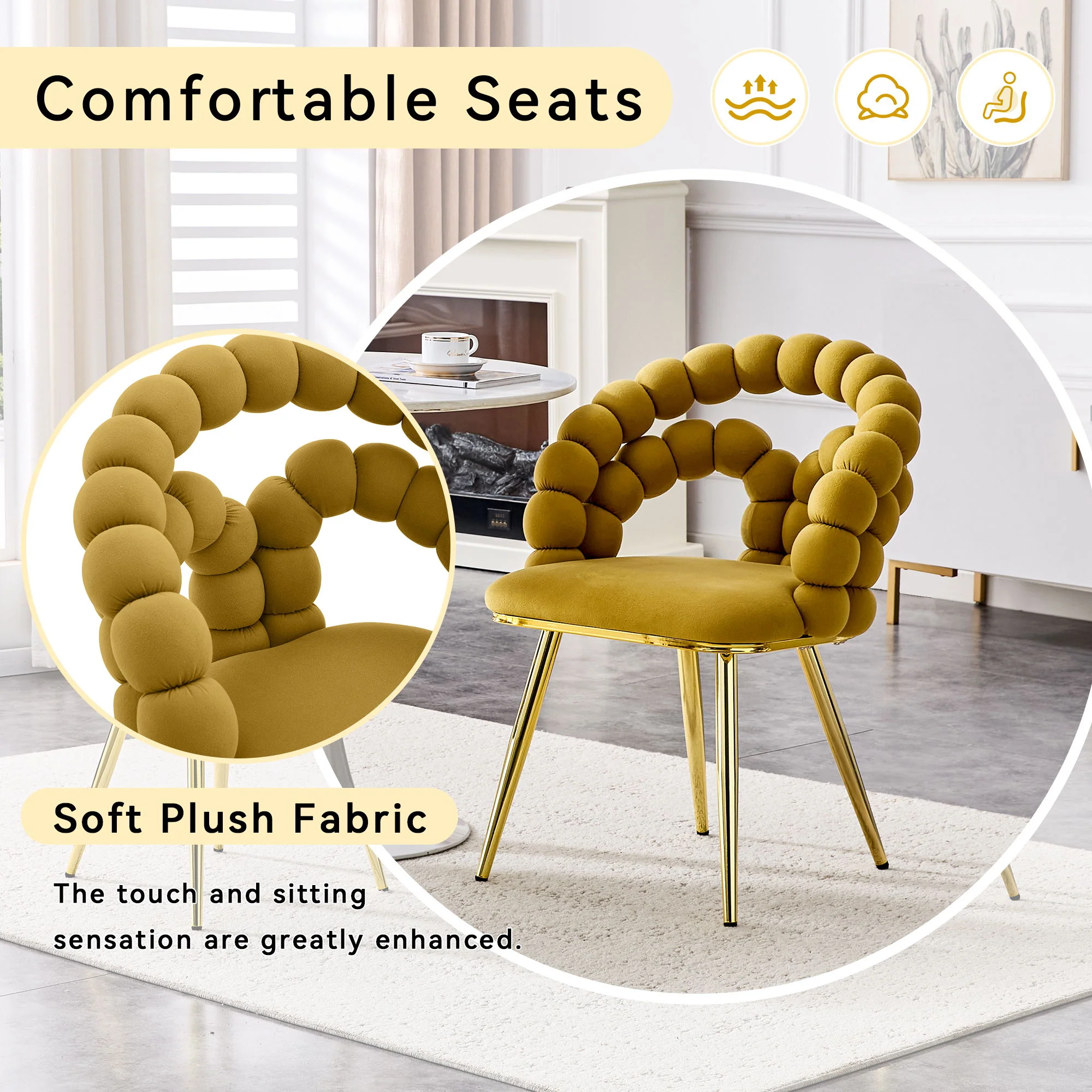 Puffy Bubble, Ball Chain Chairs For Dining Room - Image 10
