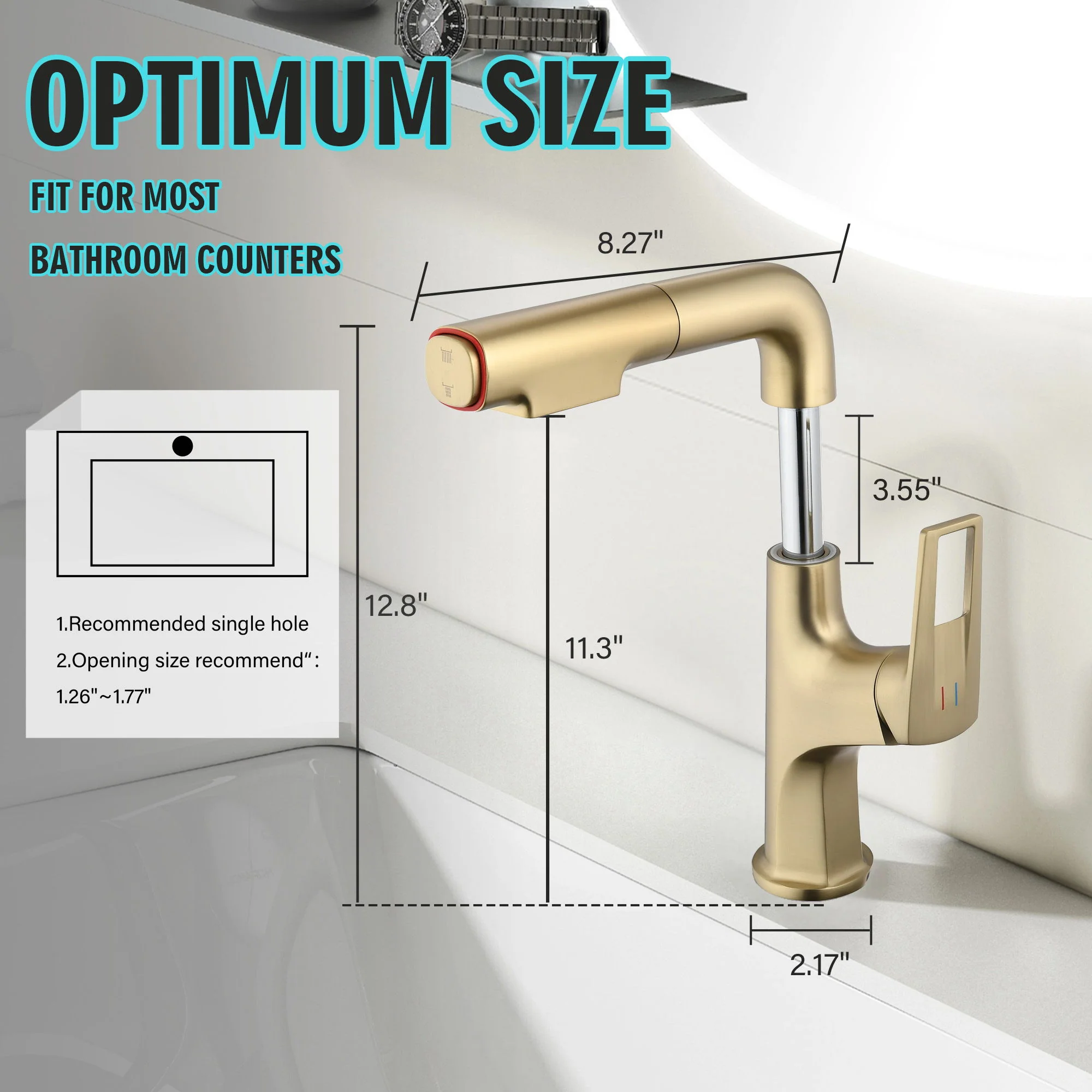 Pull Down Vessel Faucet With Lift Spout & Dual Spray Modes - Image 12
