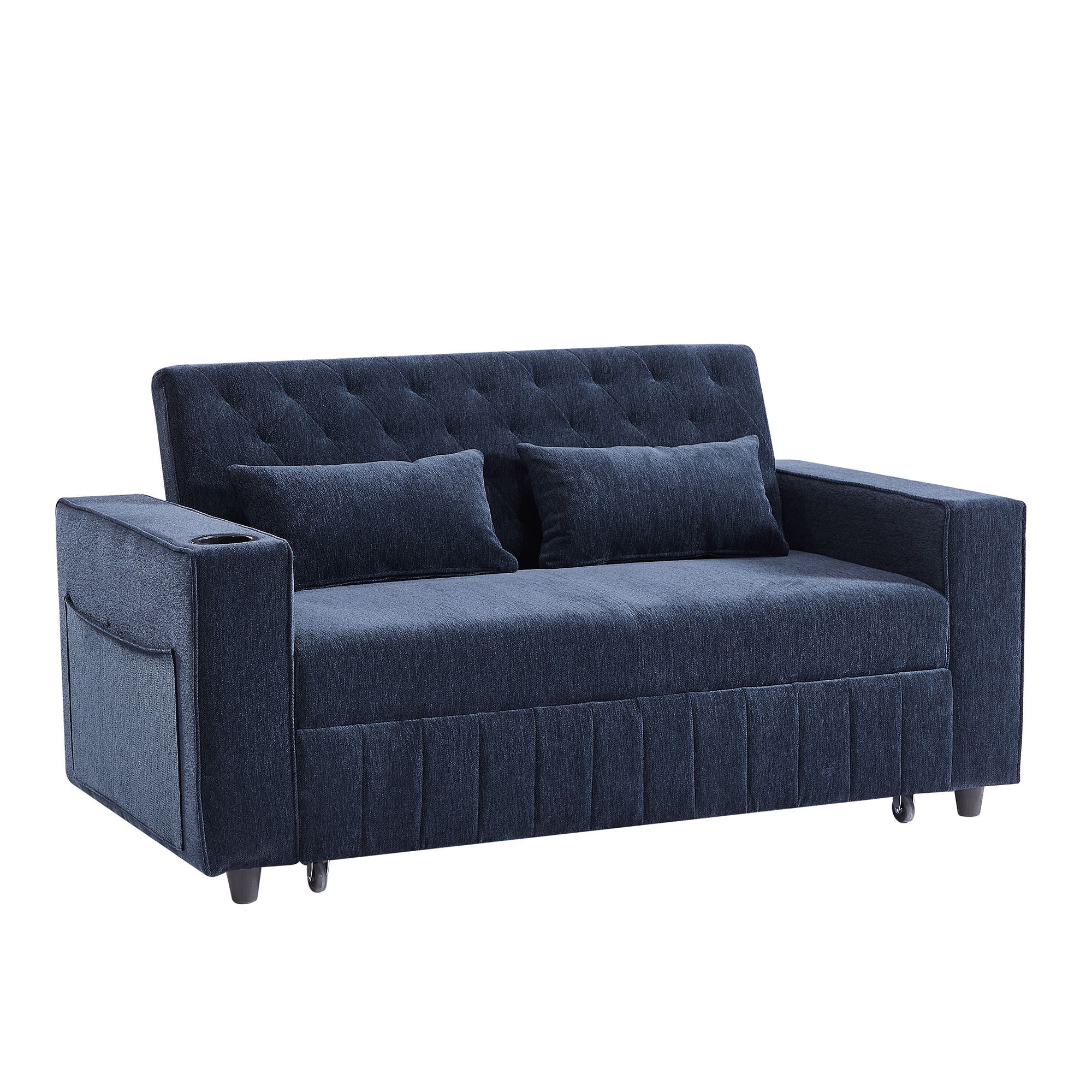 Pull-Out Sofa Bed Convertible Couch With Adjustable Backrest For Living Room - Image 2