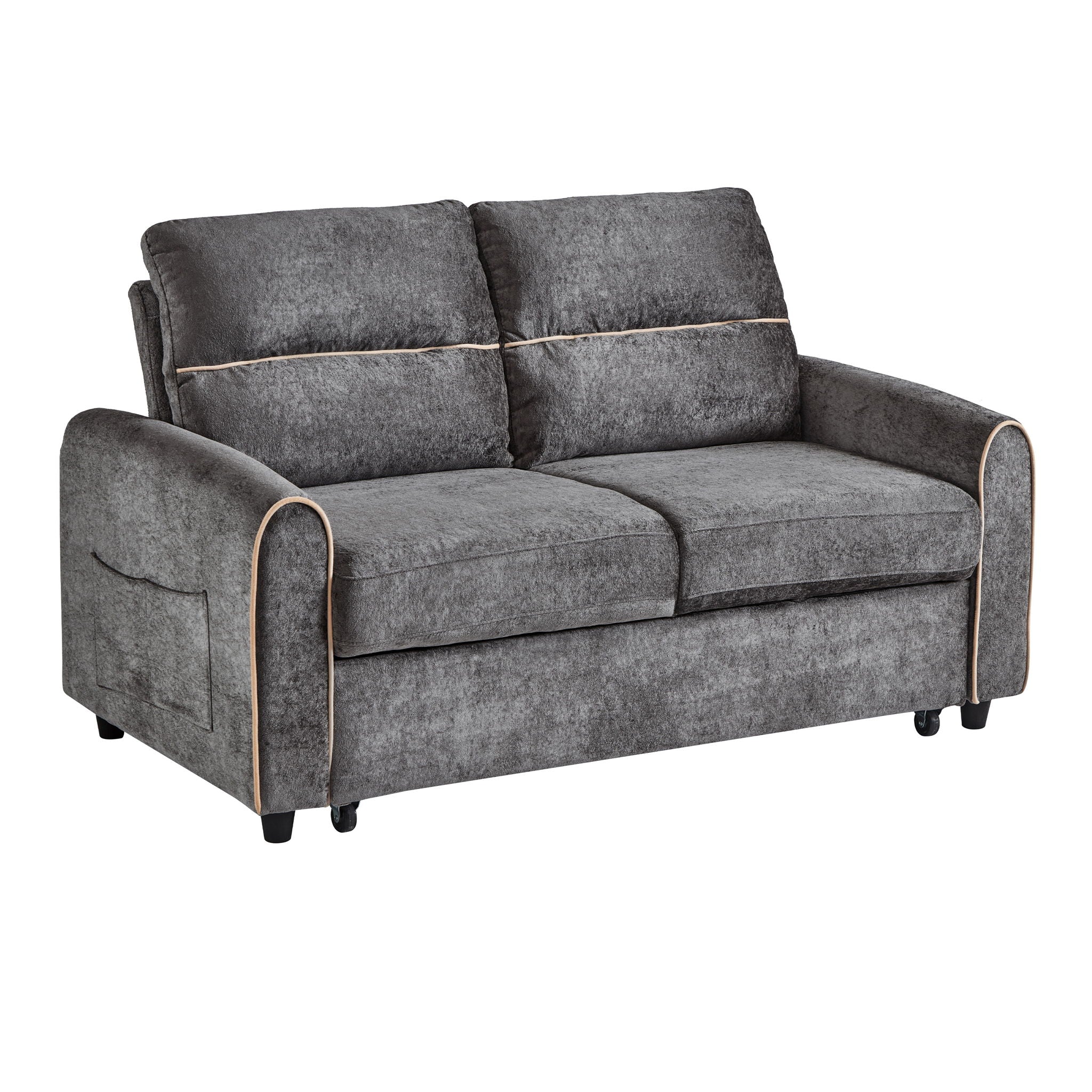 Pull Out Sofa Bed With Adjustable 3 Position Backrest, USB Charging Ports, Side Pockets - Image 20