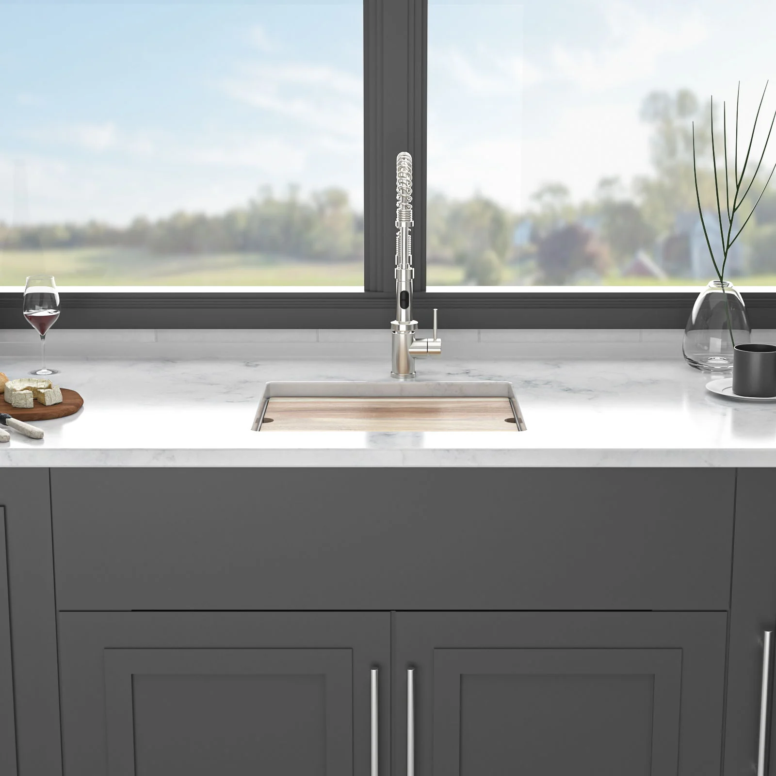Quartz Composite Kitchen Sink With Workstation, Undermount - Image 12