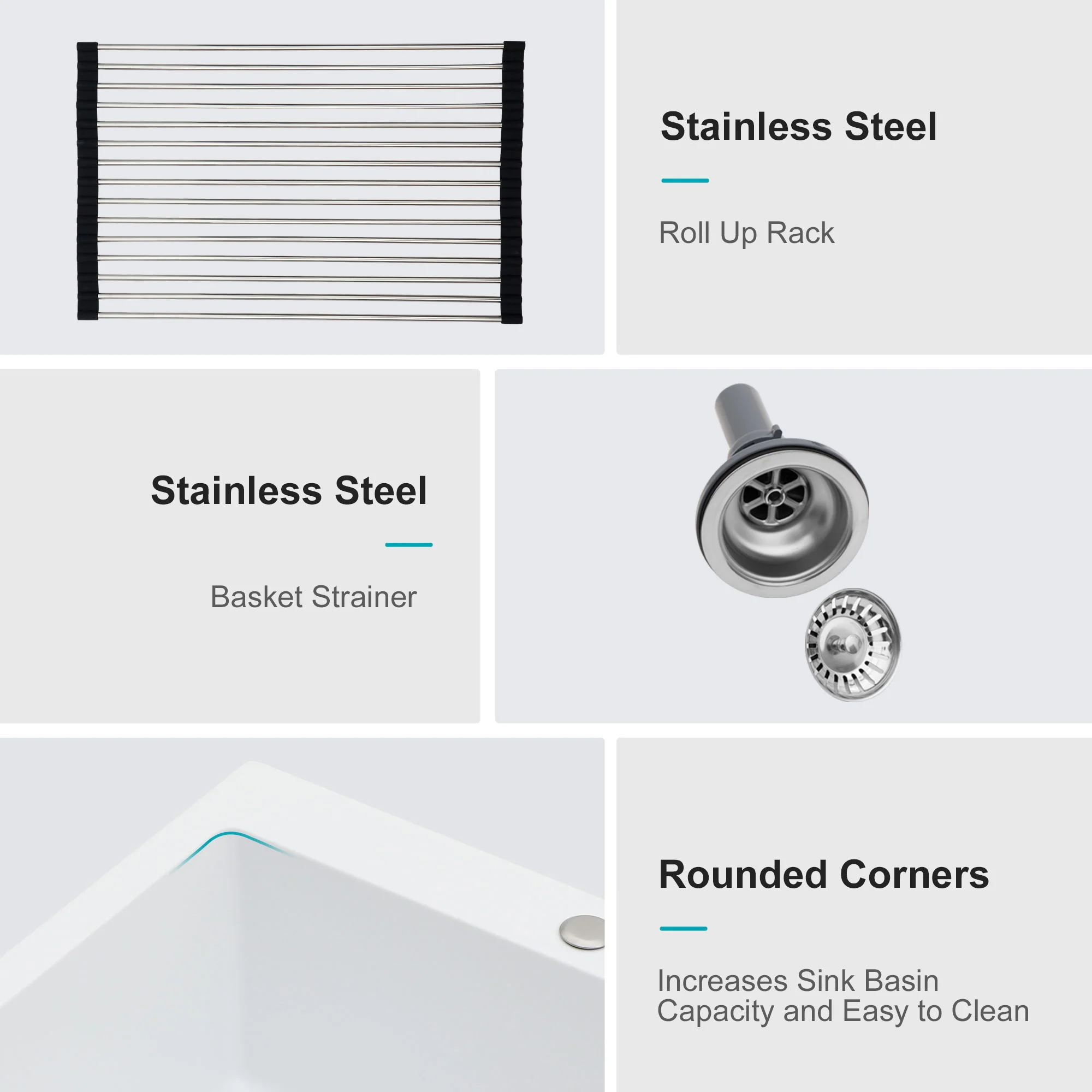 Quartz Kitchen Sink, Granite Composite, Drop In Sink With Durable Design - Image 26