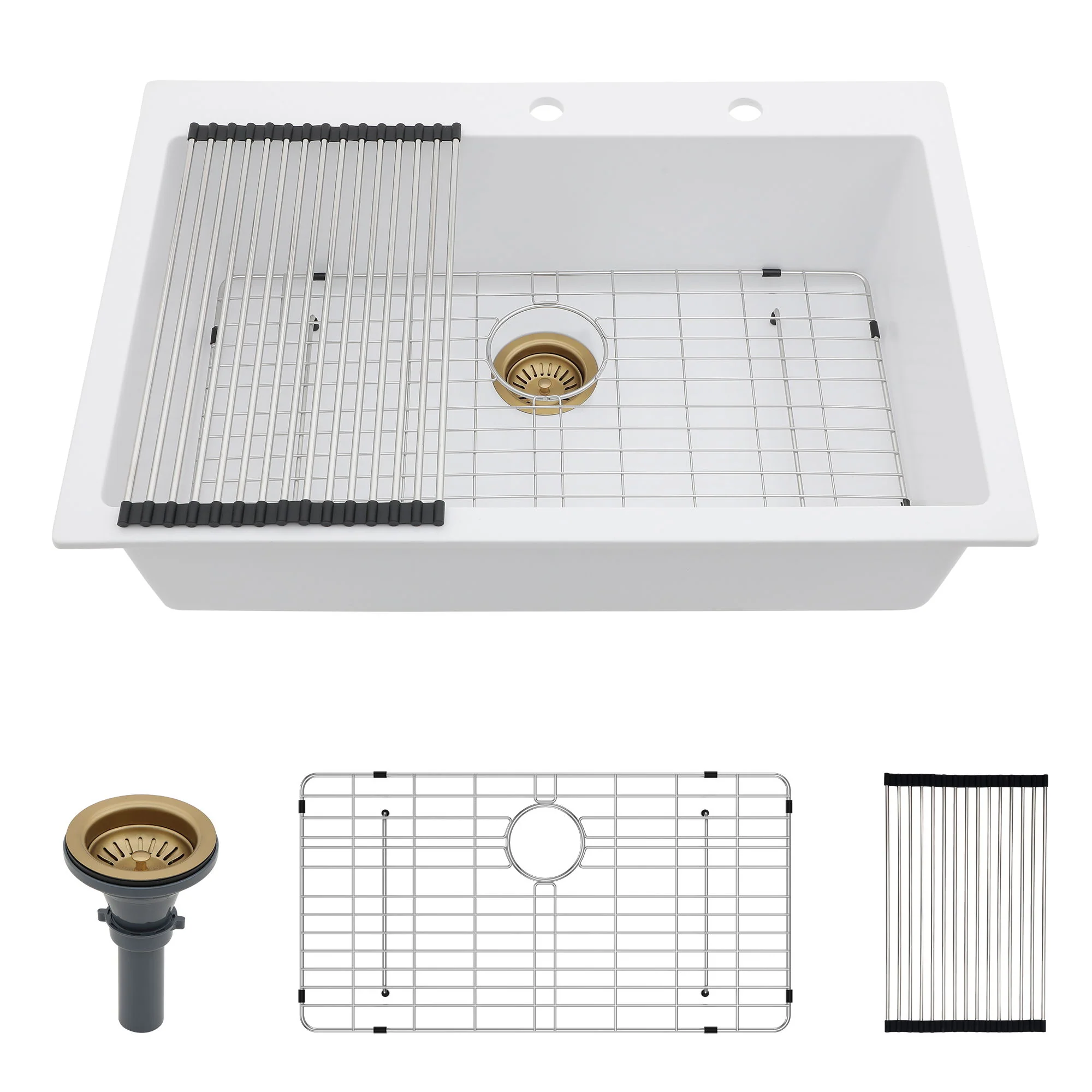 Quartz Kitchen Sink, Granite Composite, Drop In Sink With Durable Design - Image 4