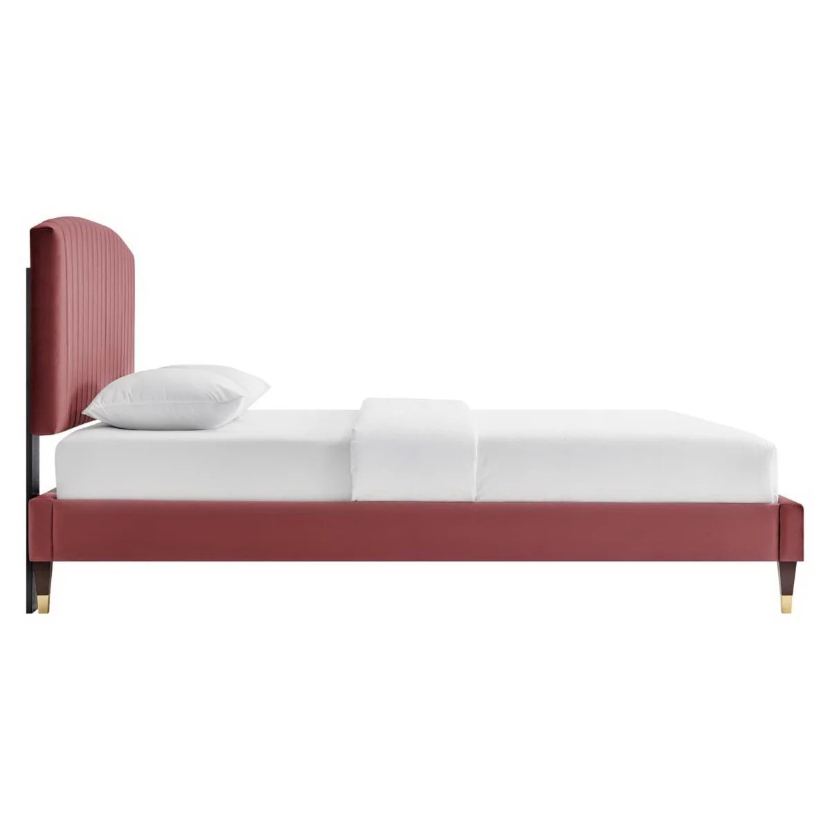 Queen Channel Tufted Performance Velvet Platform Bed - Image 2