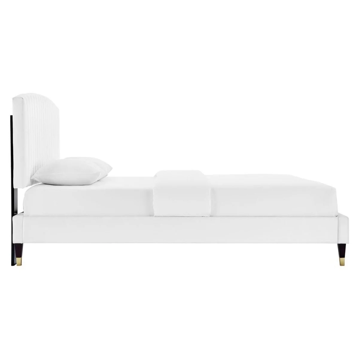Queen Channel Tufted Performance Velvet Platform Bed - Image 7