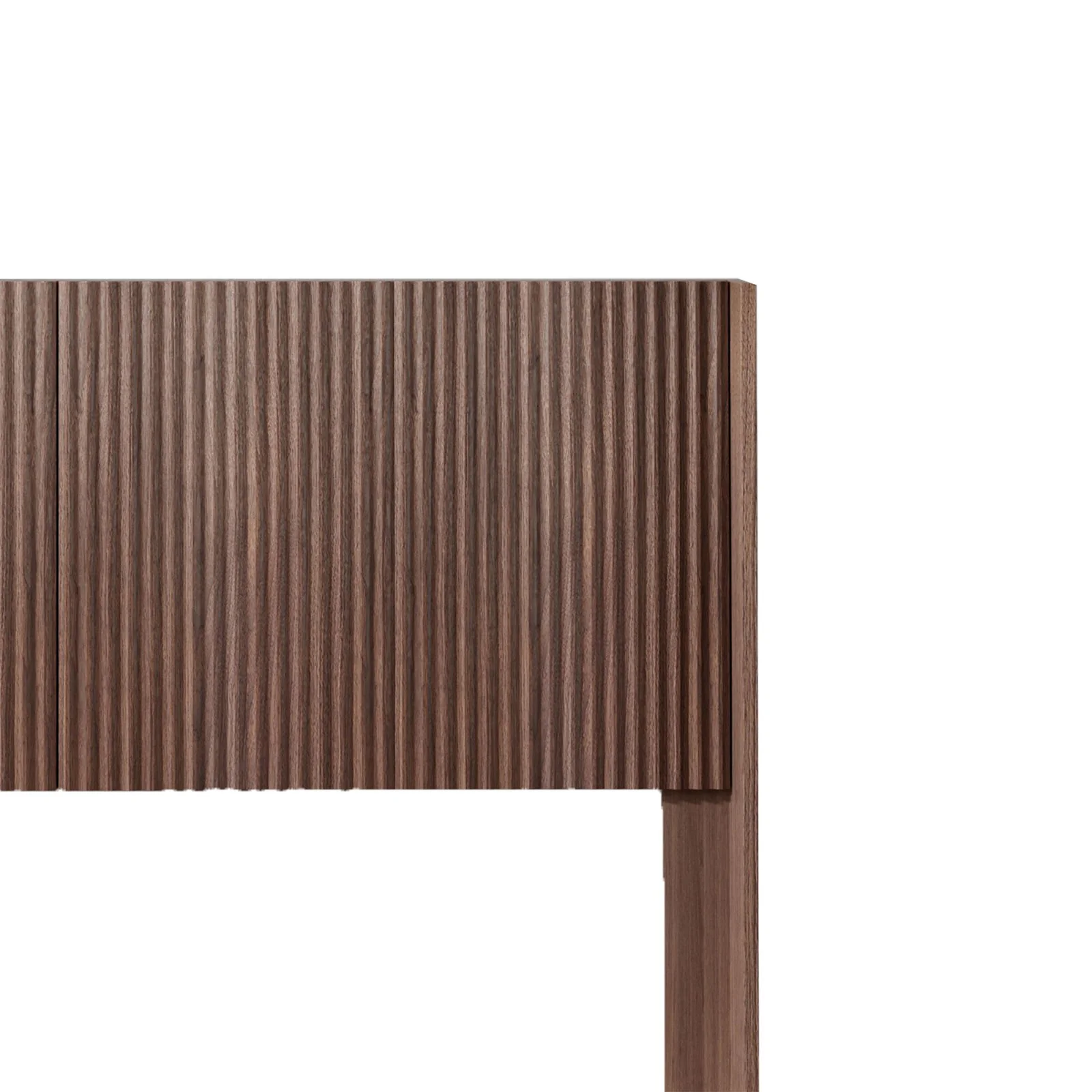 Queen Headboard Only, Fluted Panel Design - Walnut - Image 6