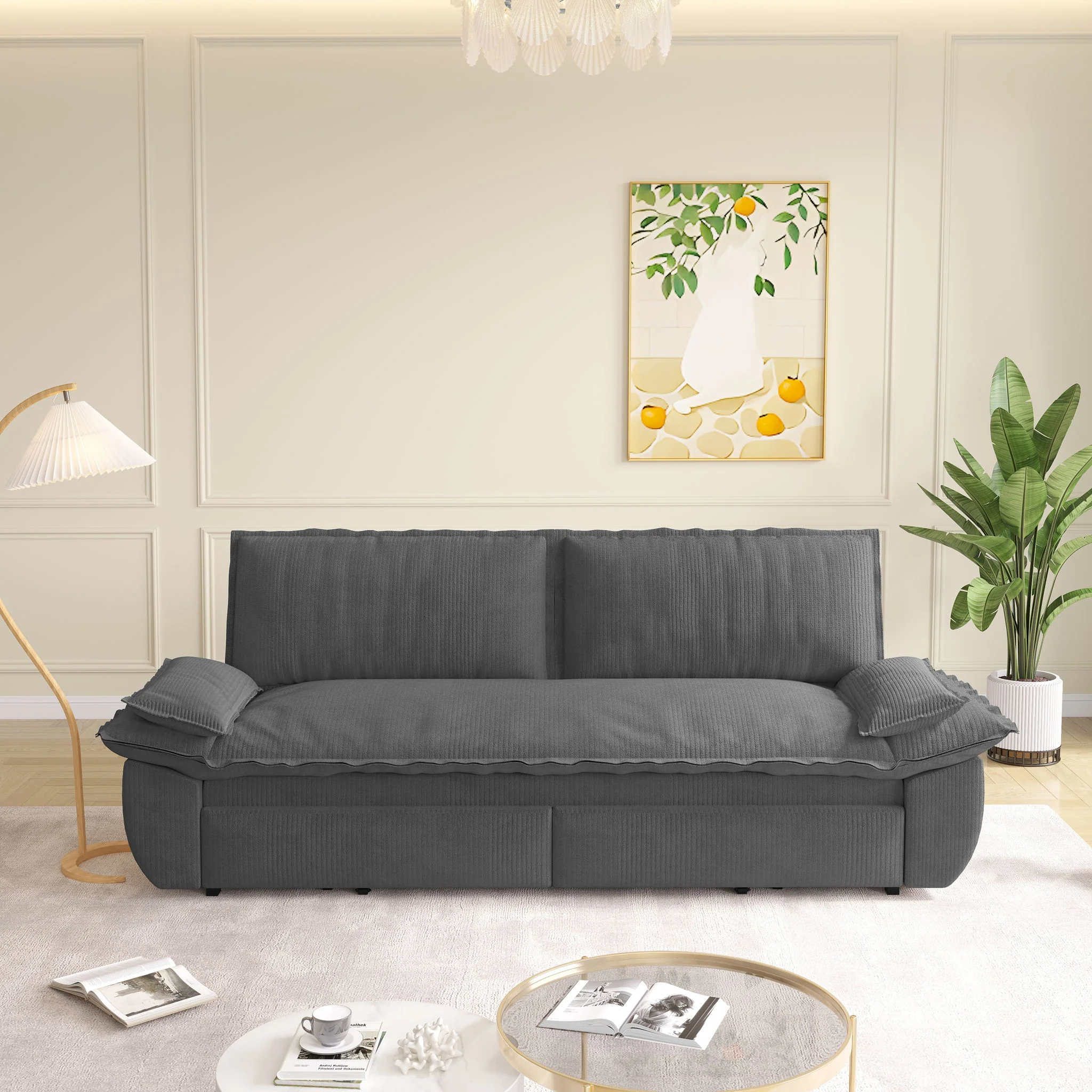 Queen Pull Out Bed, 3 In 1 Convertible Sleeper Sofa - Image 16