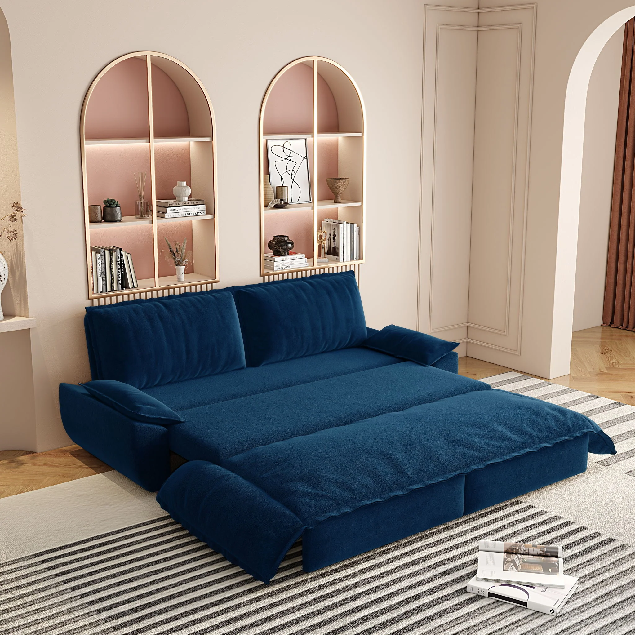 Queen Pull Out Bed, 3 In 1 Convertible Sleeper Sofa - Image 26