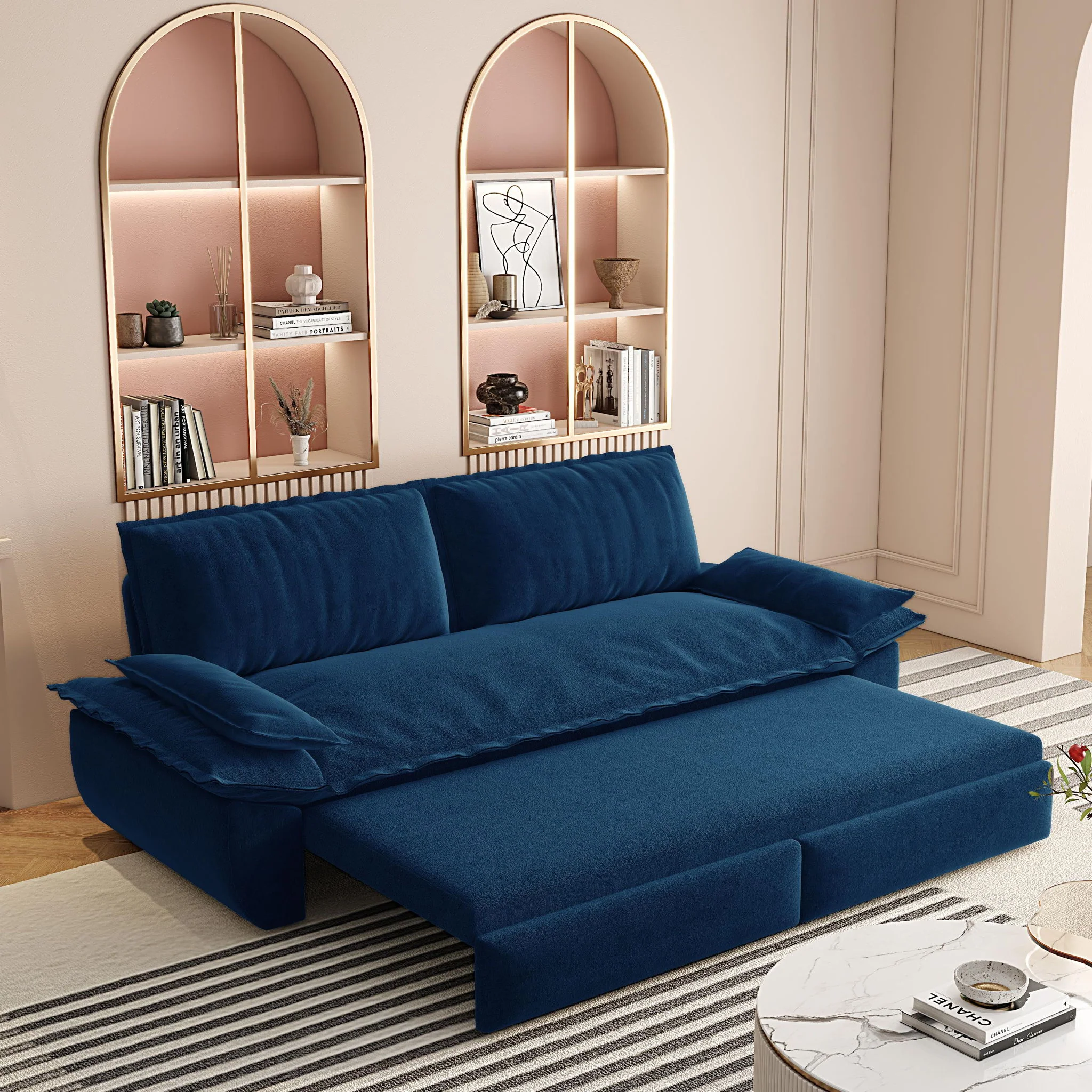 Queen Pull Out Bed, 3 In 1 Convertible Sleeper Sofa - Image 32