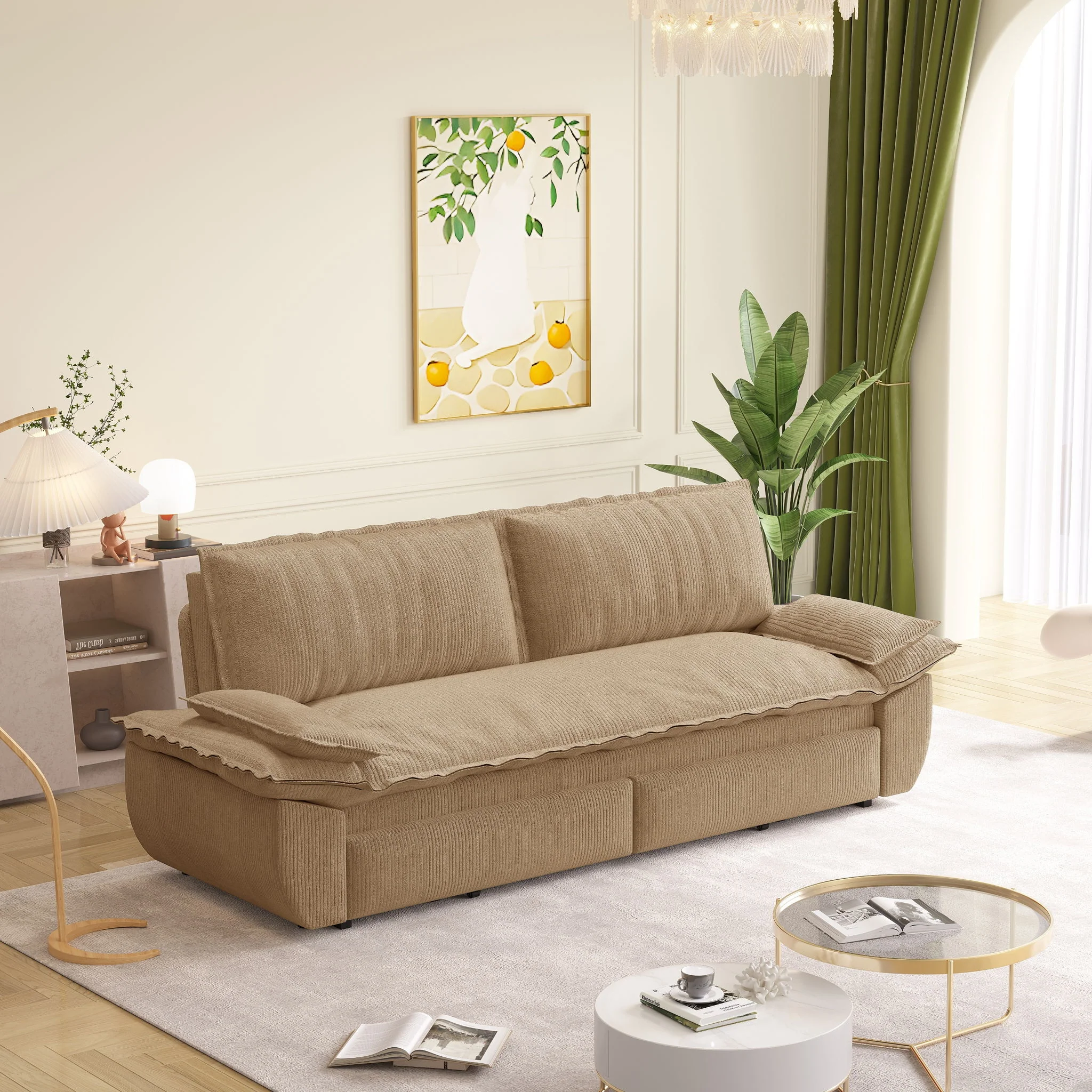 Queen Pull Out Bed, 3 In 1 Convertible Sleeper Sofa - Image 33