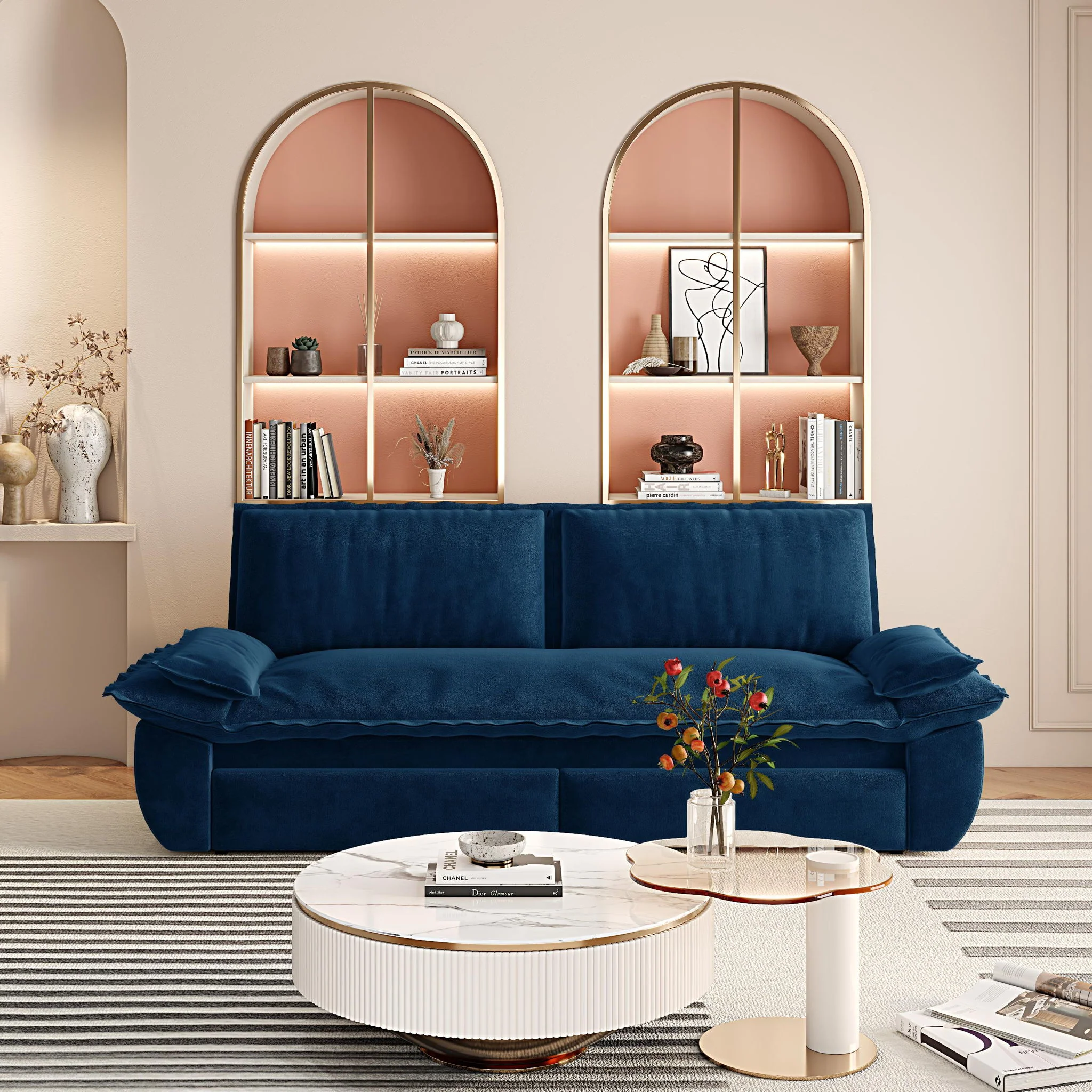 Queen Pull Out Bed, 3 In 1 Convertible Sleeper Sofa - Image 35