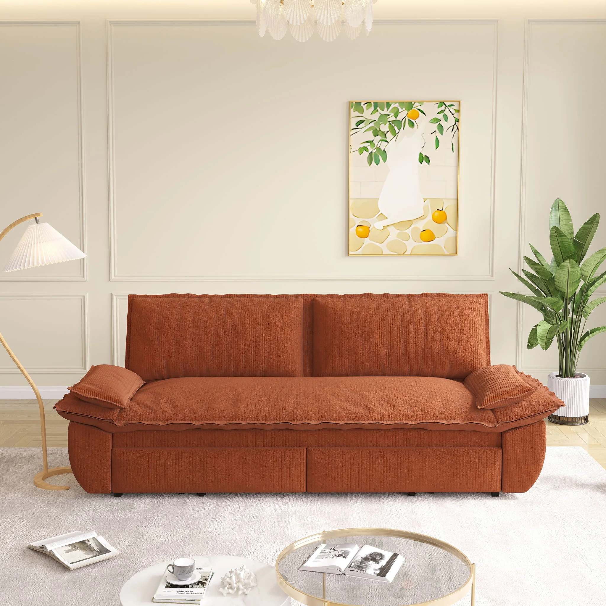Queen Pull Out Sofa Bed, 3 In 1 Convertible Sleeper Sofa - Image 6