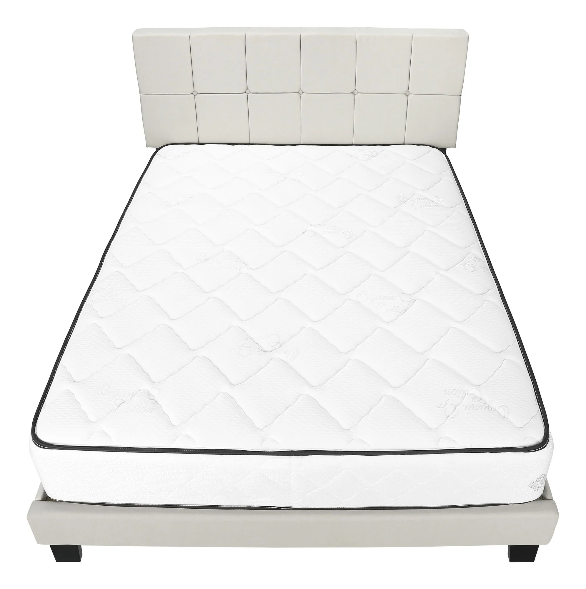 Queen Size Bed, Upholstered, Transitional - Beige - Image 2