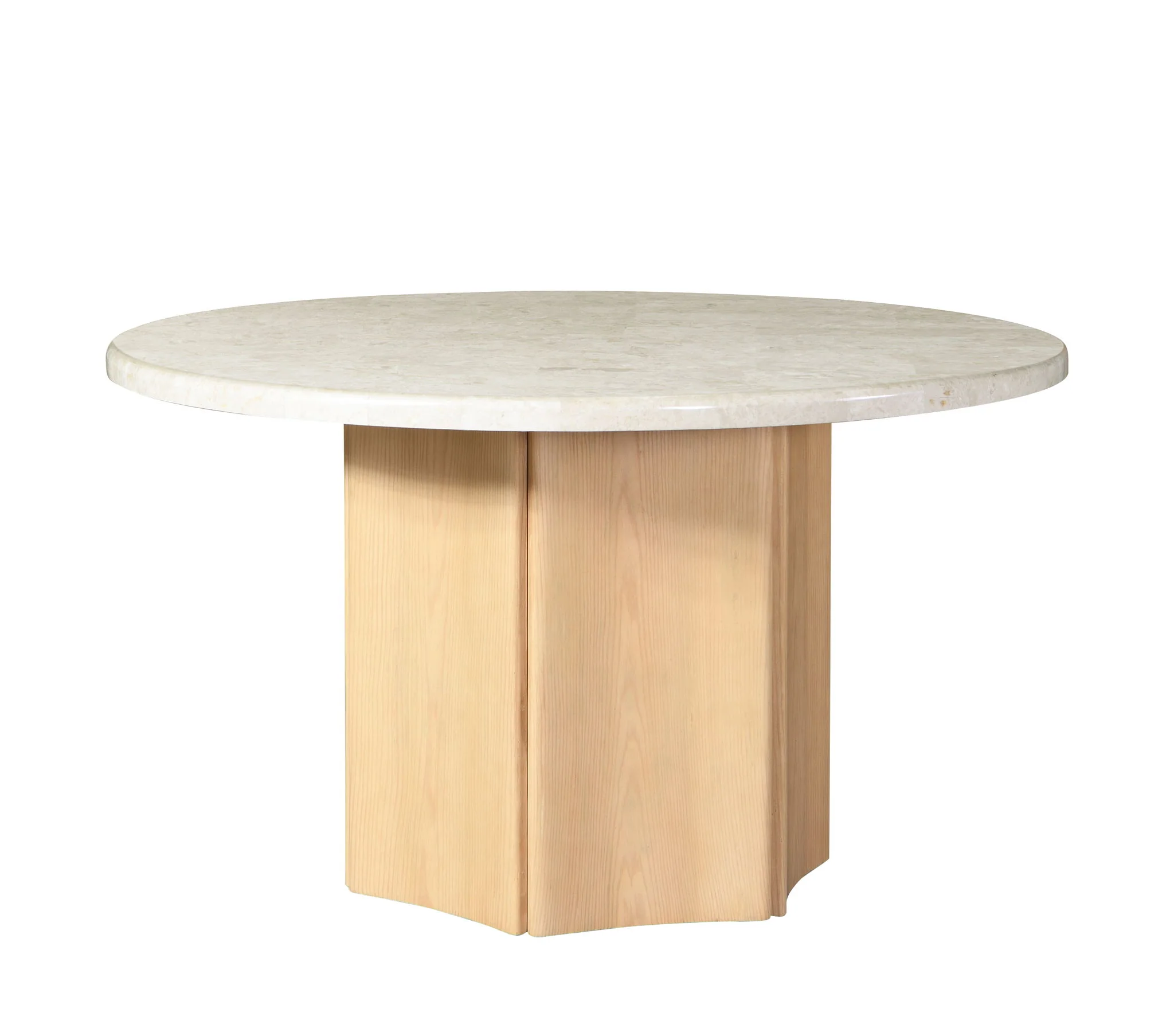 Qwin - Marble Top Round Dining Table - Natural - Image 4