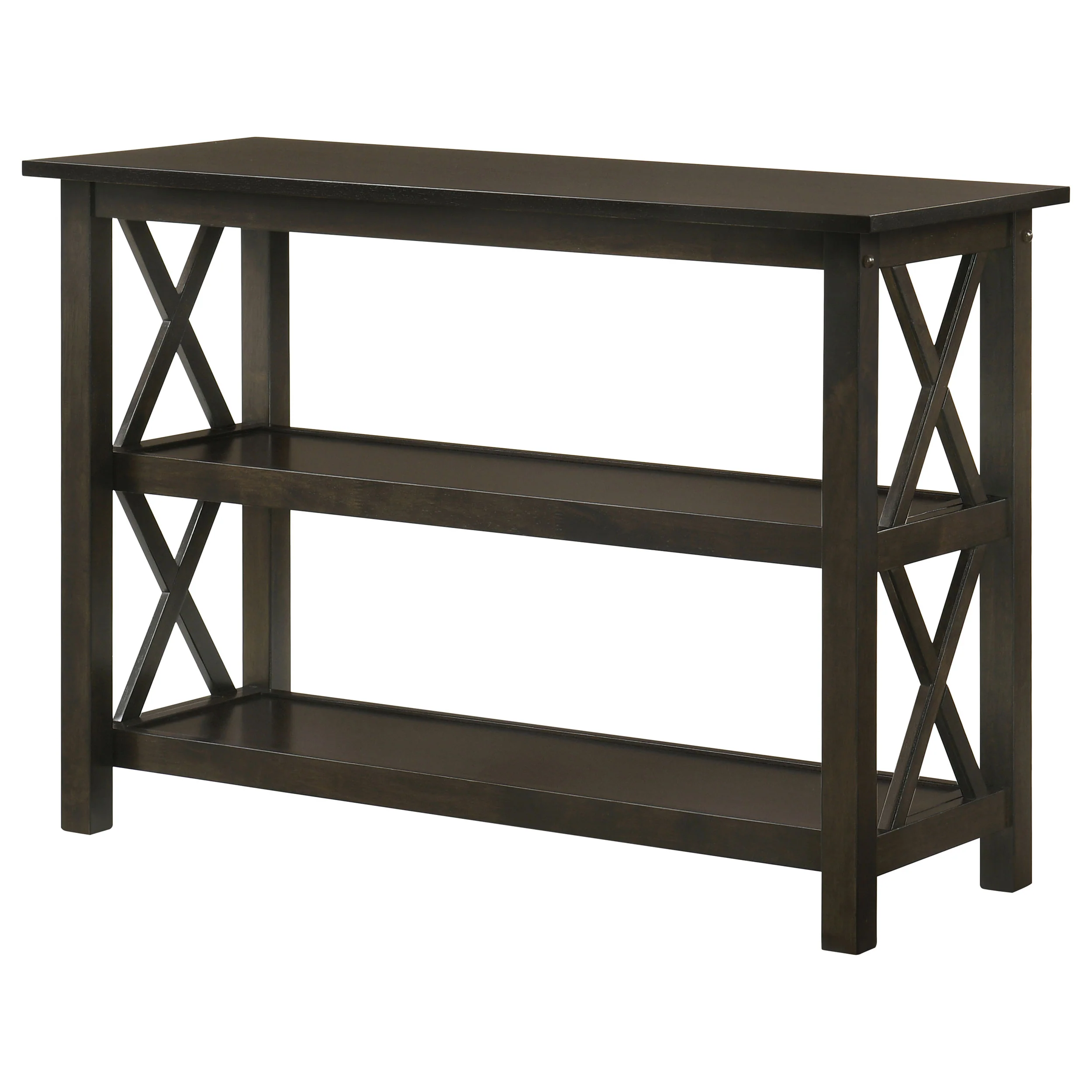 Rachelle 2-Shelf Wood Entryway Console Table in Deep Merlot - Image 5