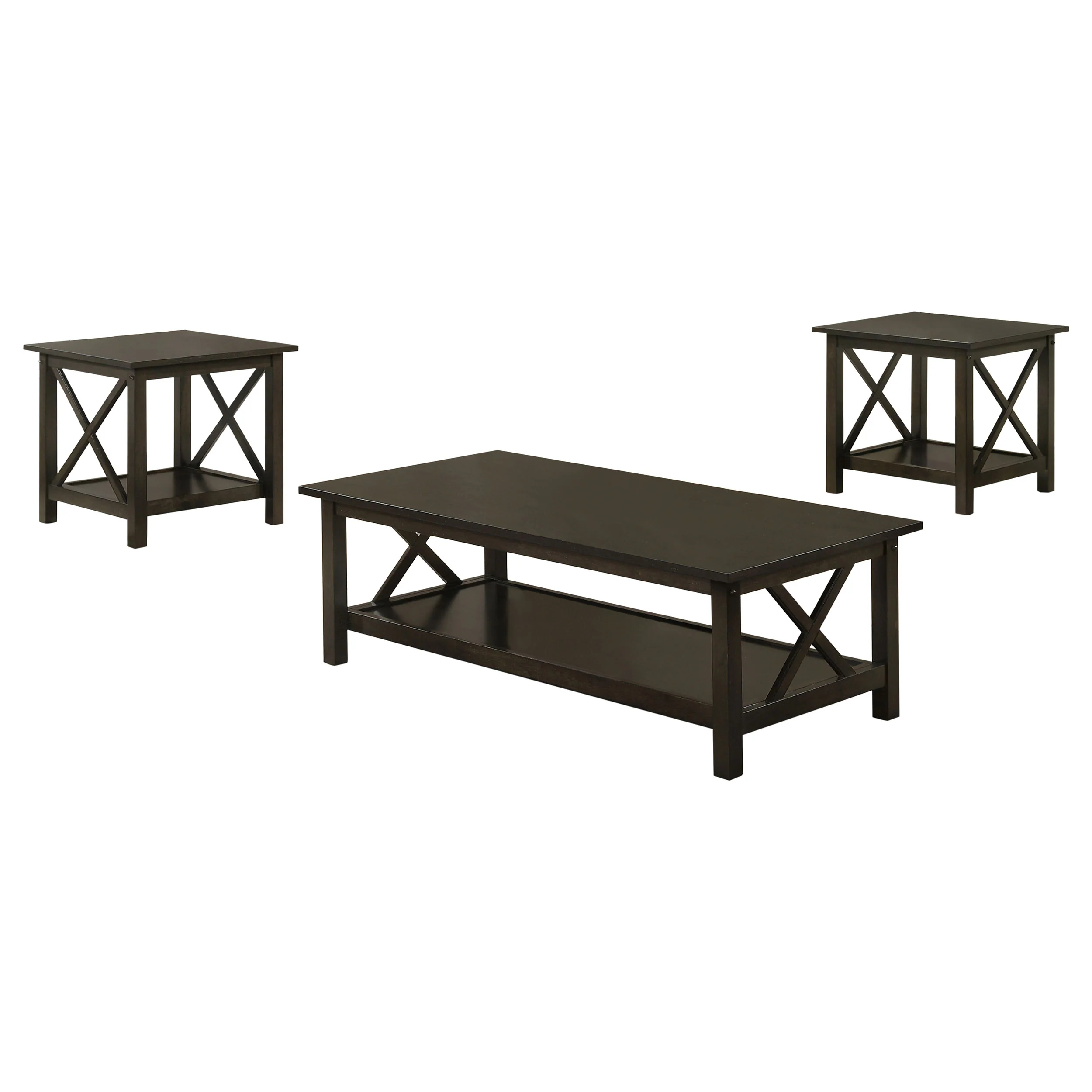 Rachelle 3-Piece Coffee Table Set, Dark Merlot - Image 2