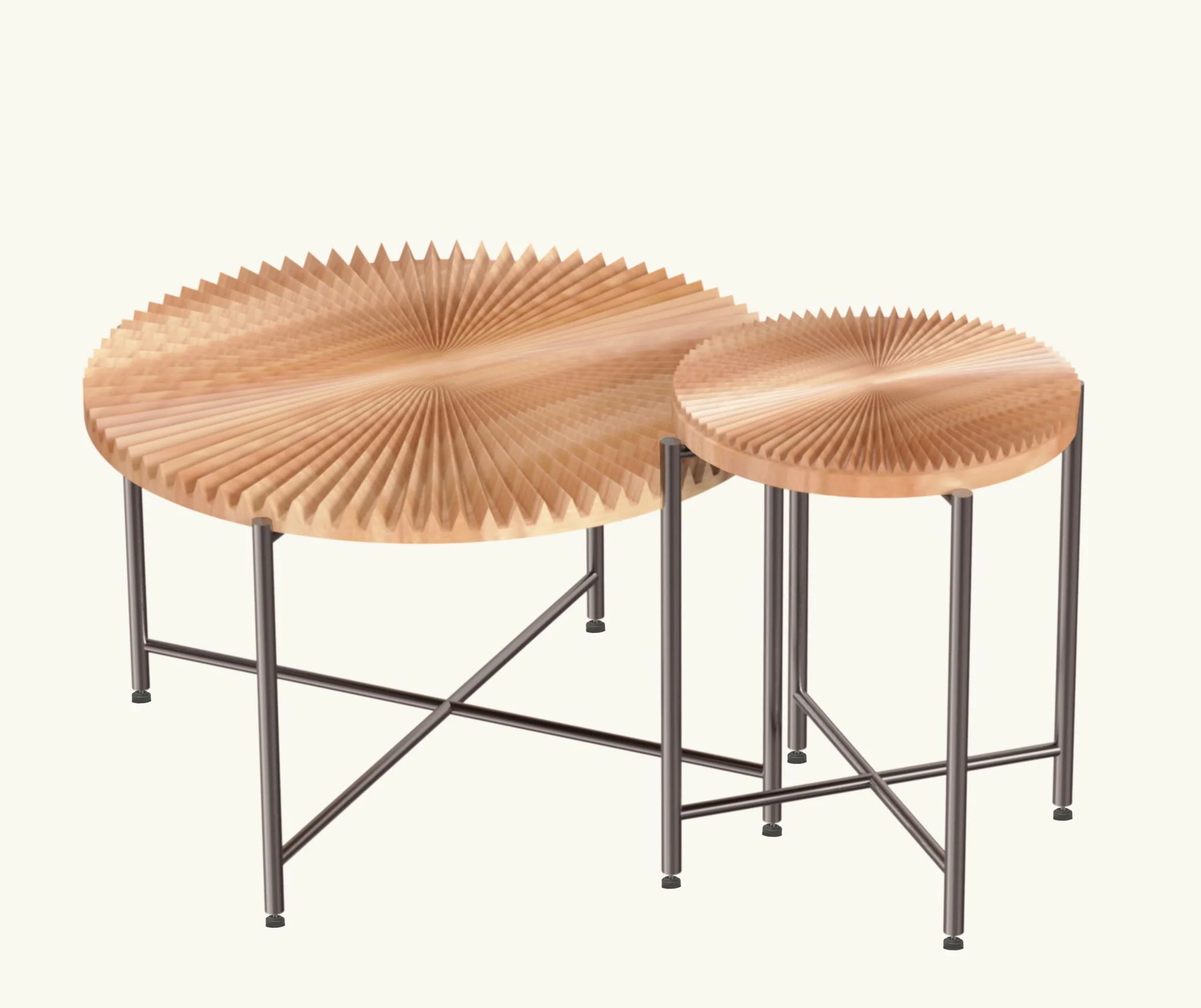 Radial - Pattern Coffee And End Table Set Waterproof Cover, Distressed Cylindrical Design (Set of 2) - Image 17