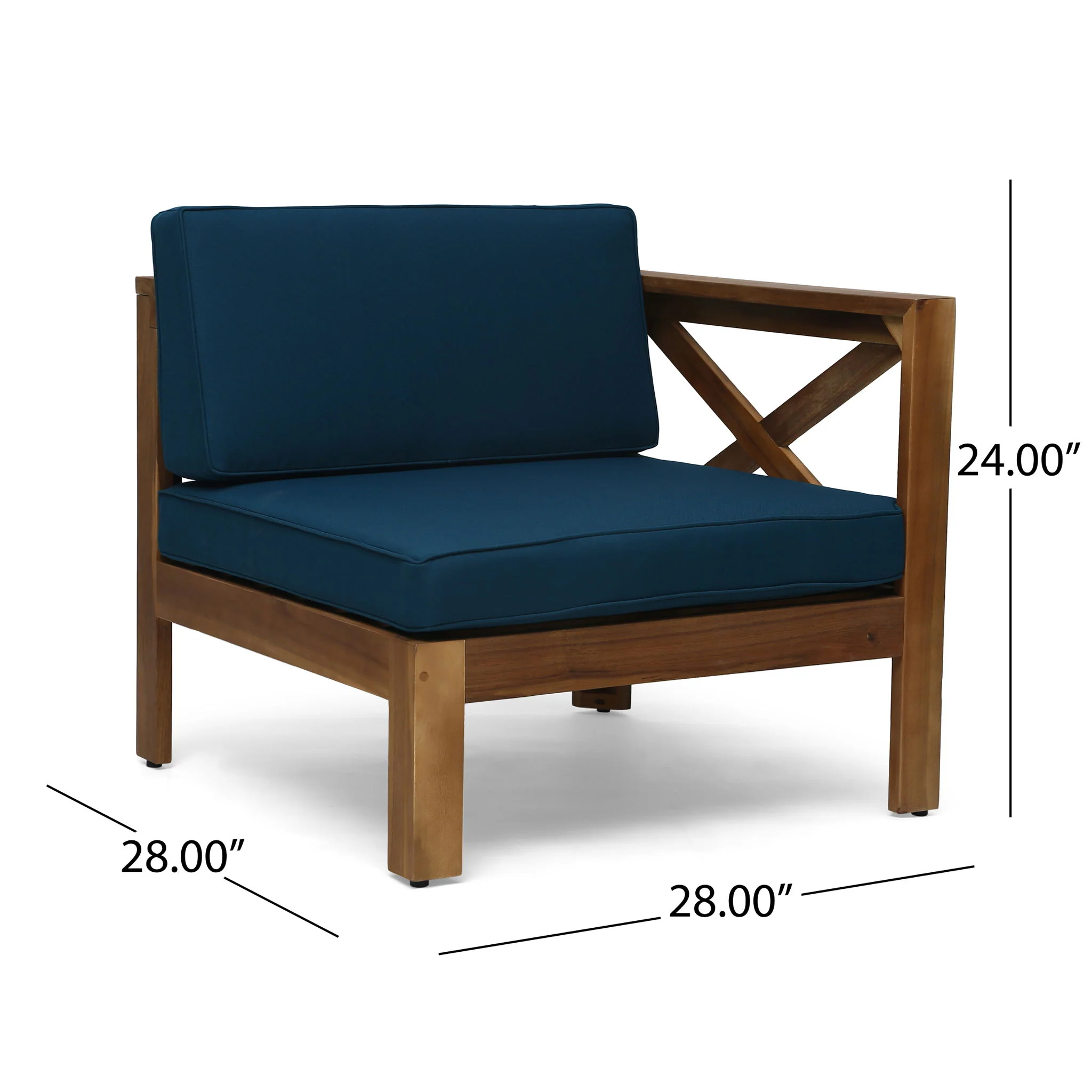 Radiat 5 Piece Outdoor L Shaped Sof Set With Coffee Table And Water Resistant Cushions - Teak - Image 2