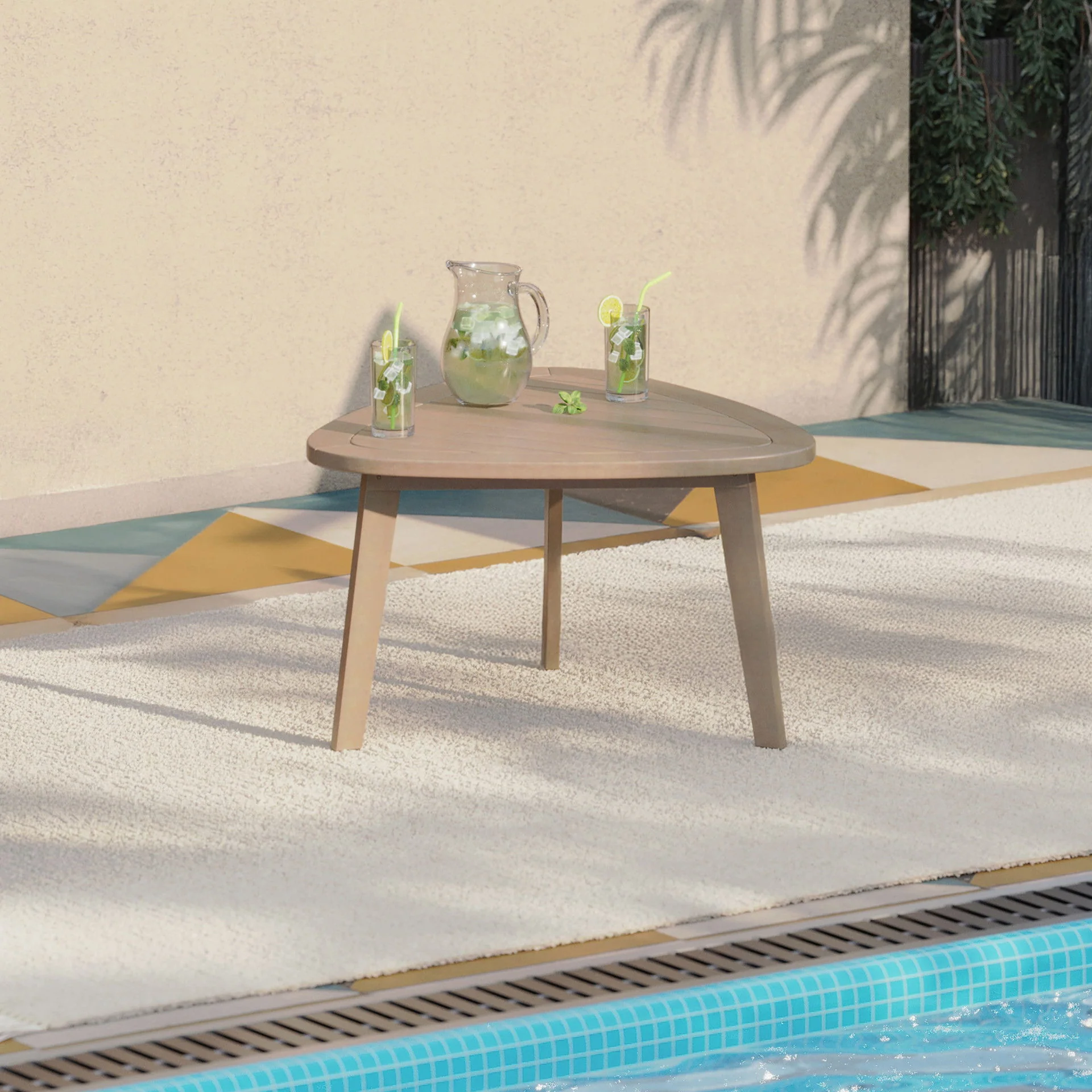 Radius - Patio End Table - Light Brown - Image 5
