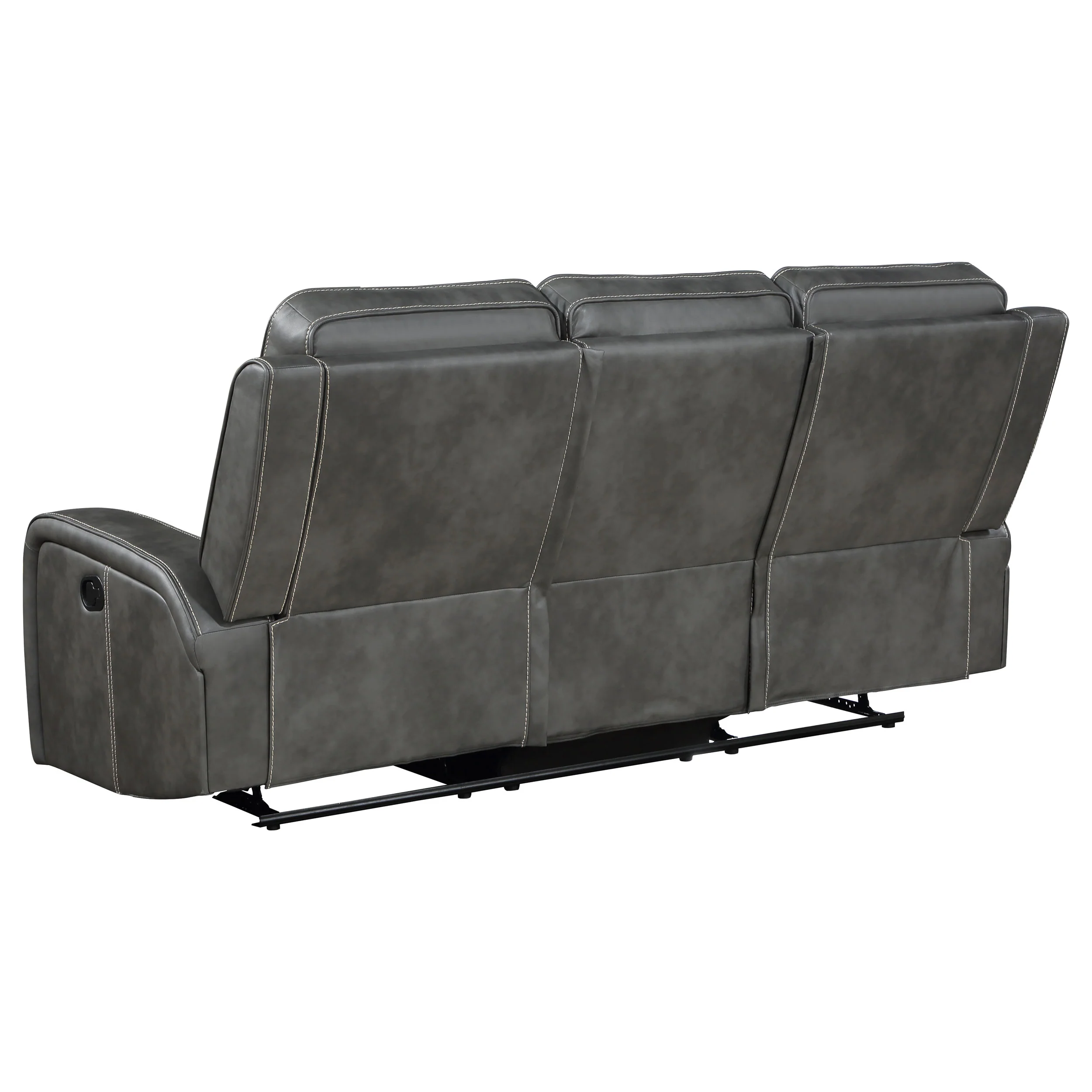 Raelynn 2-Piece Grey Leatherette Reclining Sofa Set - Image 8