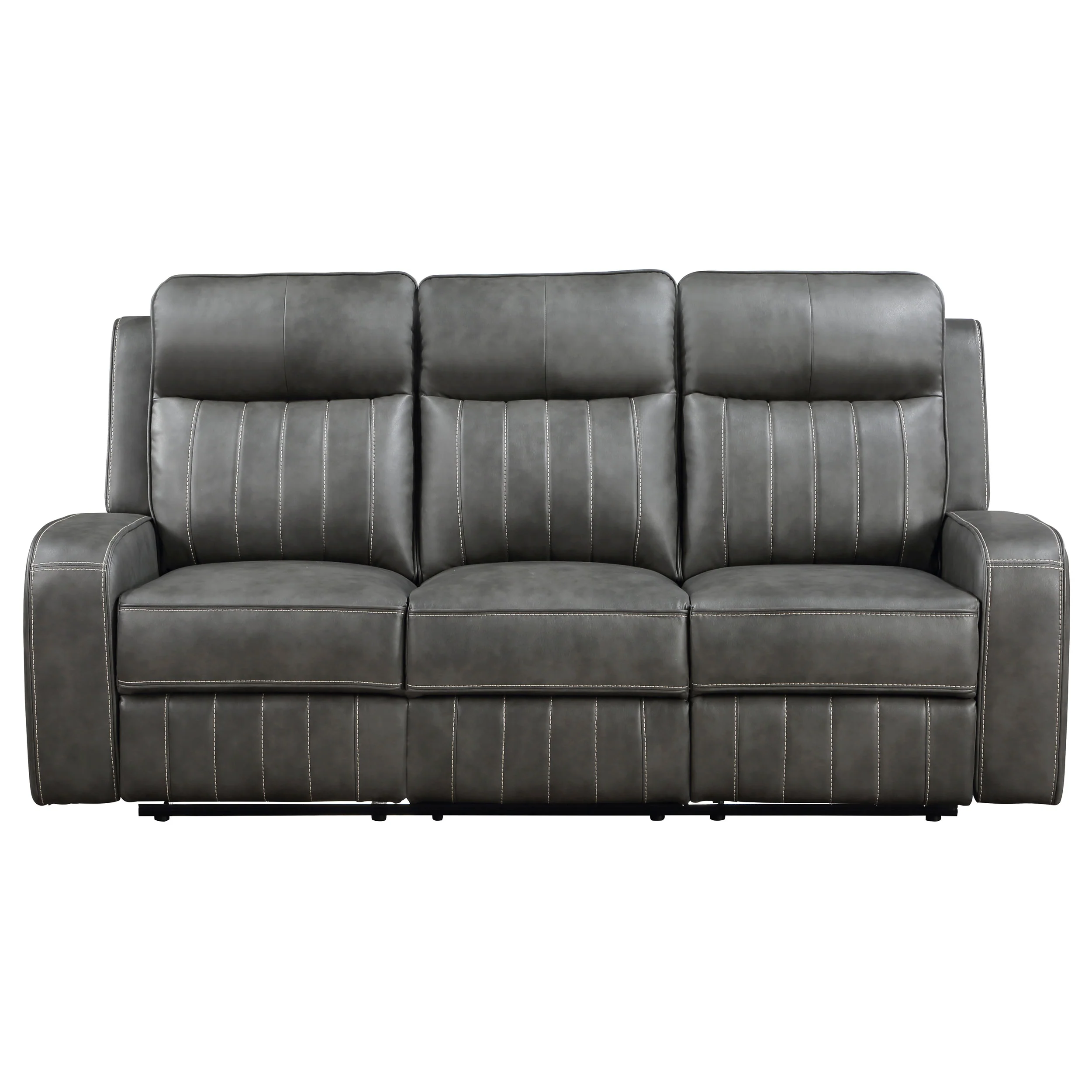 Raelynn Upholstered Track Arm Motion Sofa in Grey - Image 5