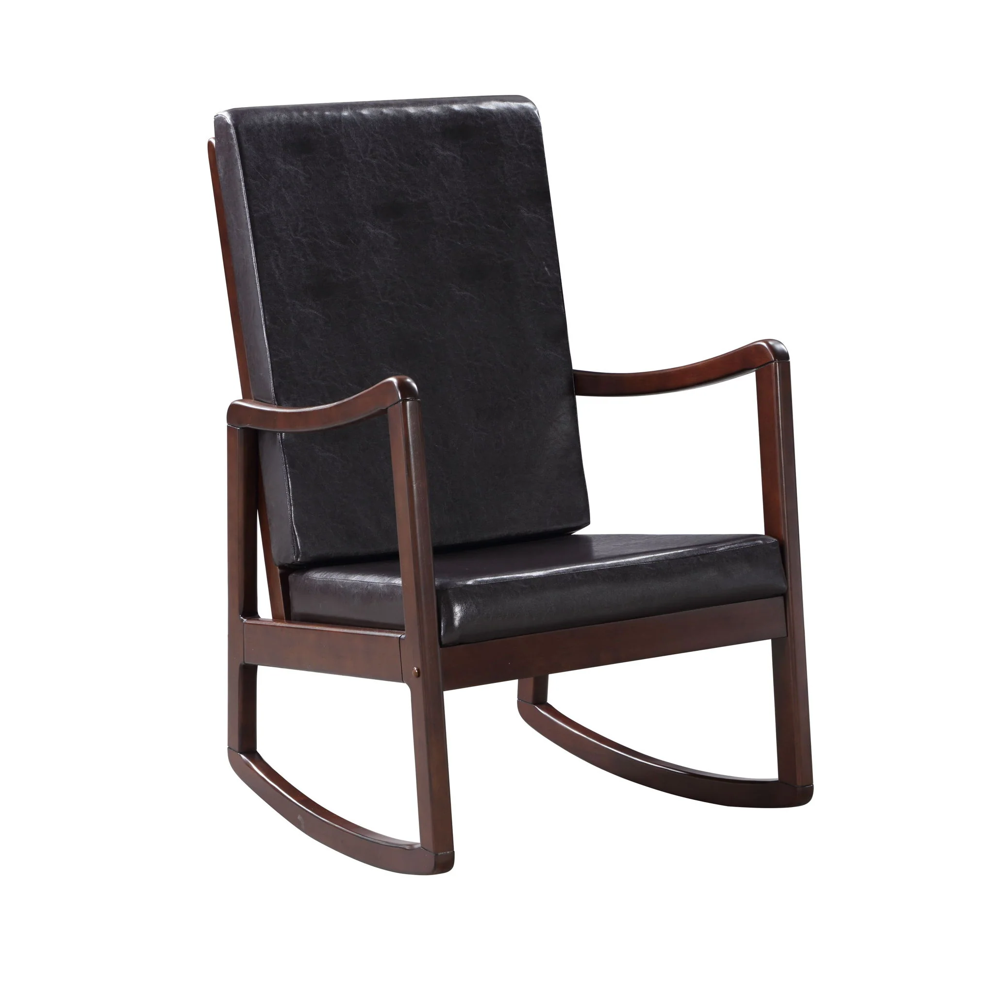 Raina - Synthenic Leather Rocking Chair - Espresso - Image 3
