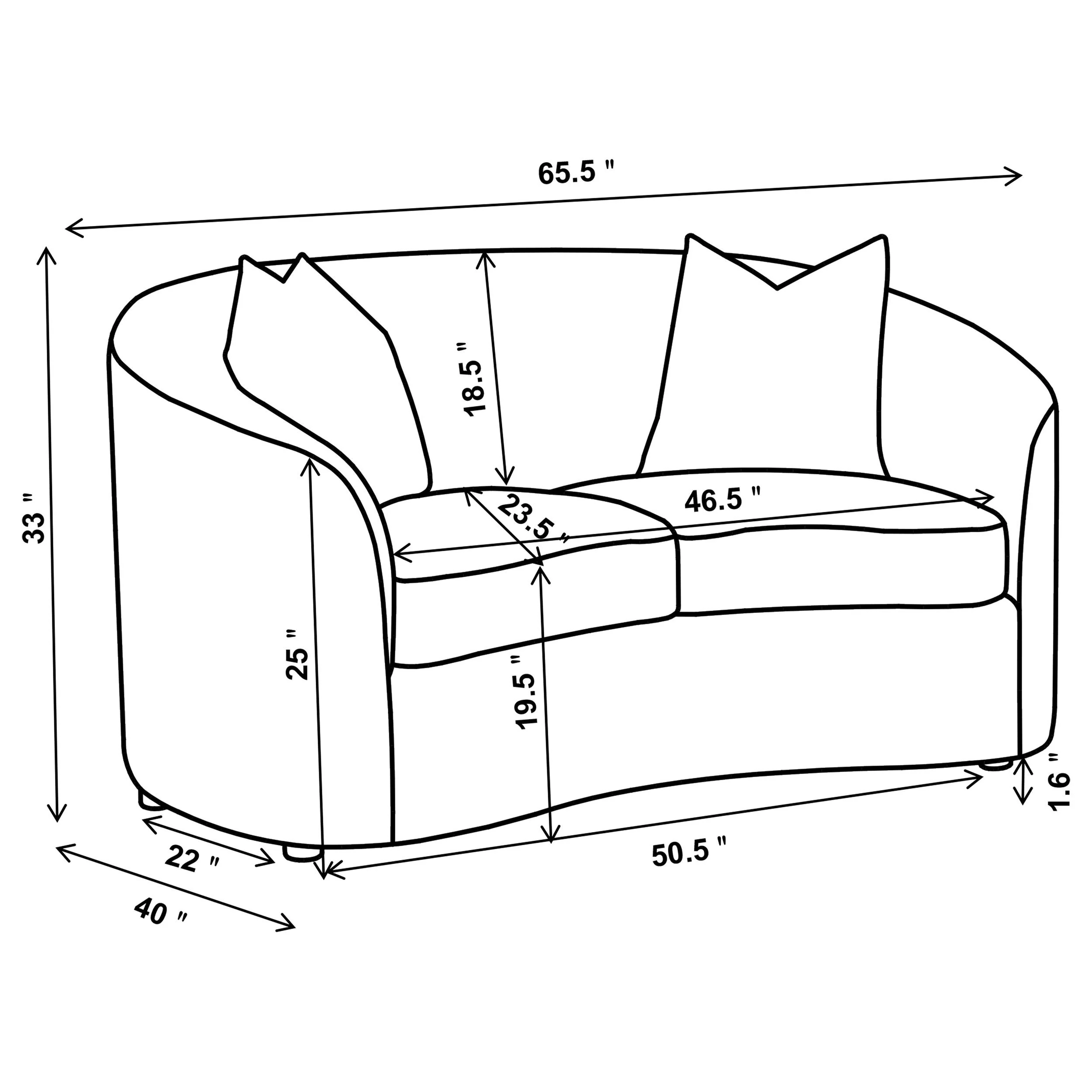 Rainn Boucle Upholstered Sloped Arm Loveseat in Latte - Image 12