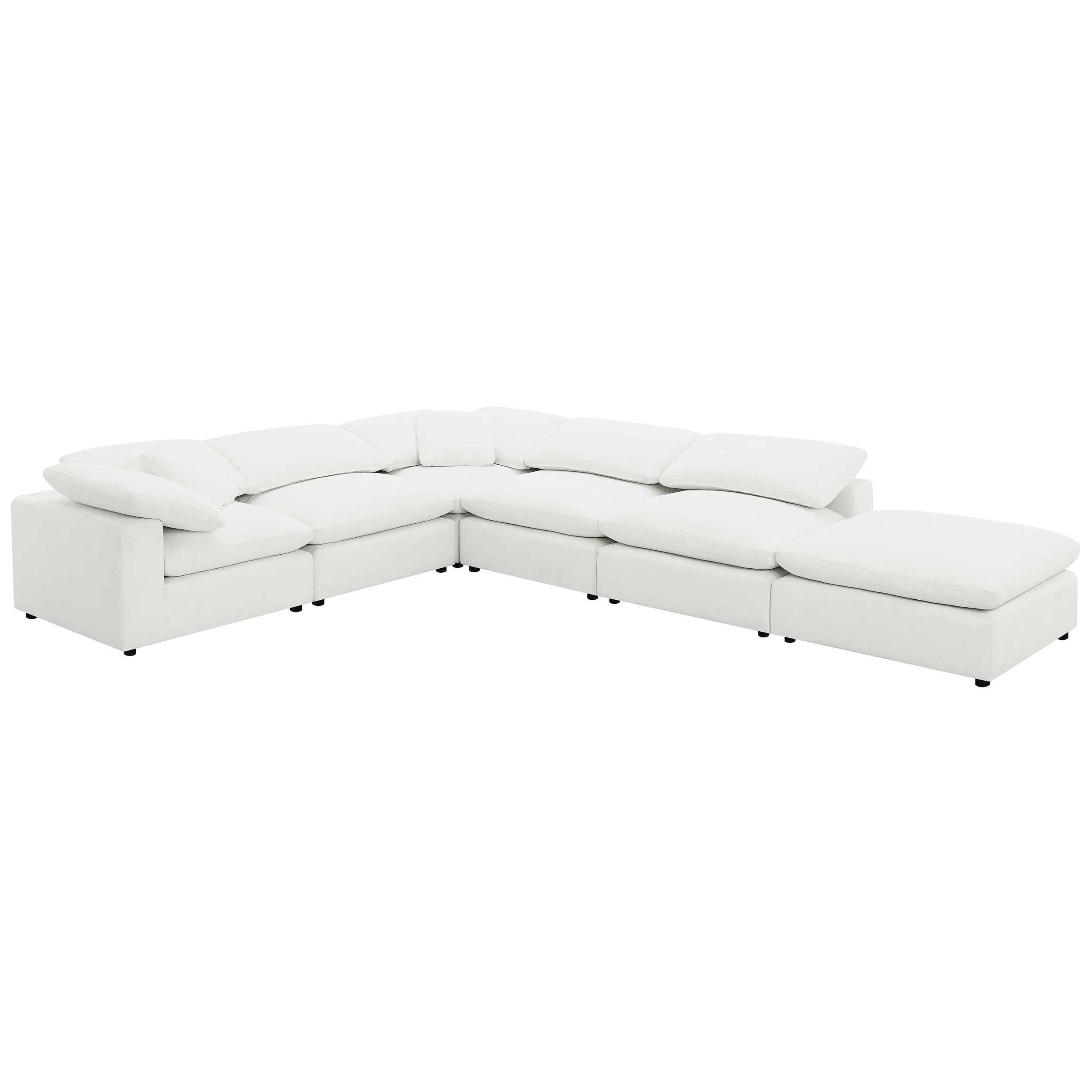 Raleigh Boucle Upholstered Armless Chair in Ivory - Image 14