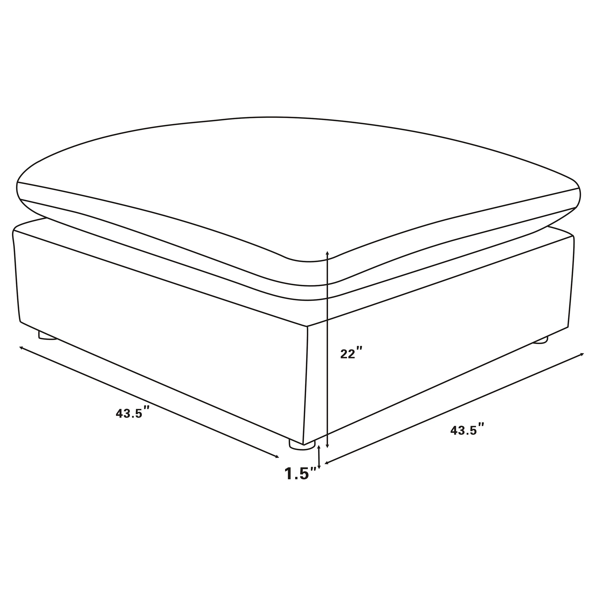 Raleigh Boucle Upholstered Ottoman Grey - Image 6