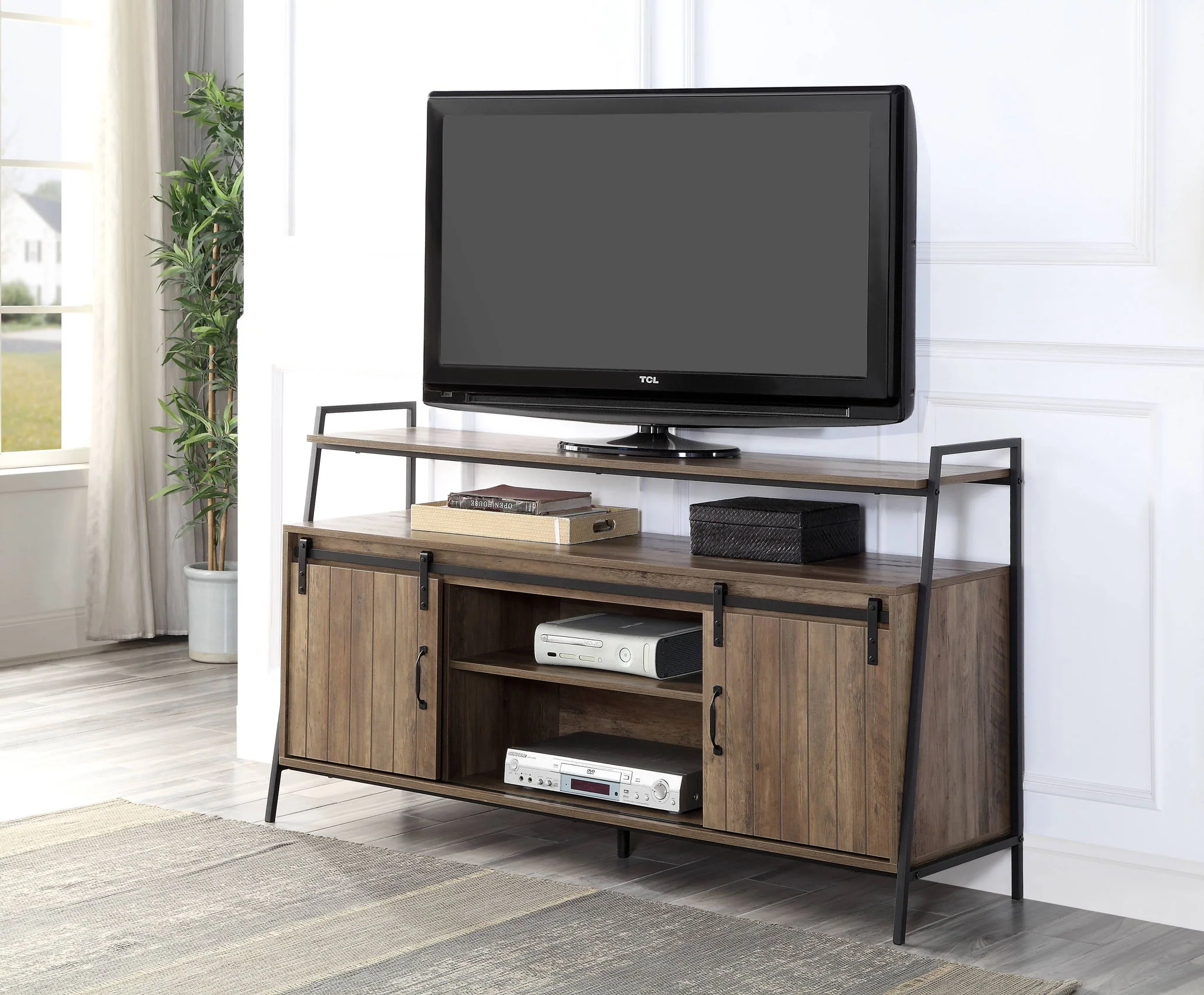Rashawn - Rustic TV Stand - Oak - Image 6