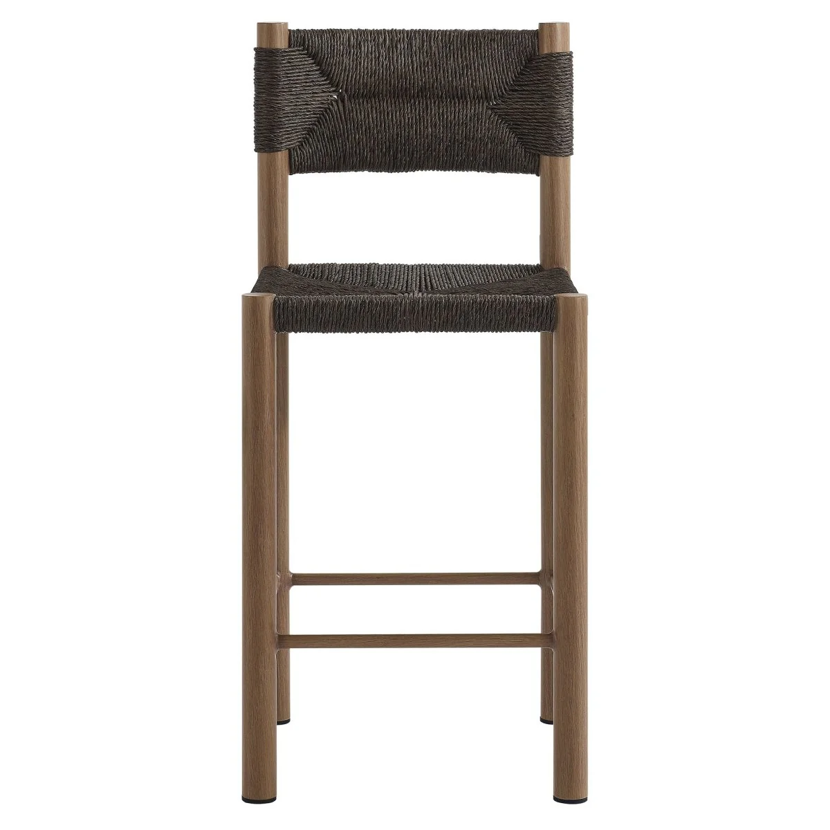 Rattan and Aluminum Counter Stool — Woven Rattan Seat with Durable Aluminum Frame - Image 10