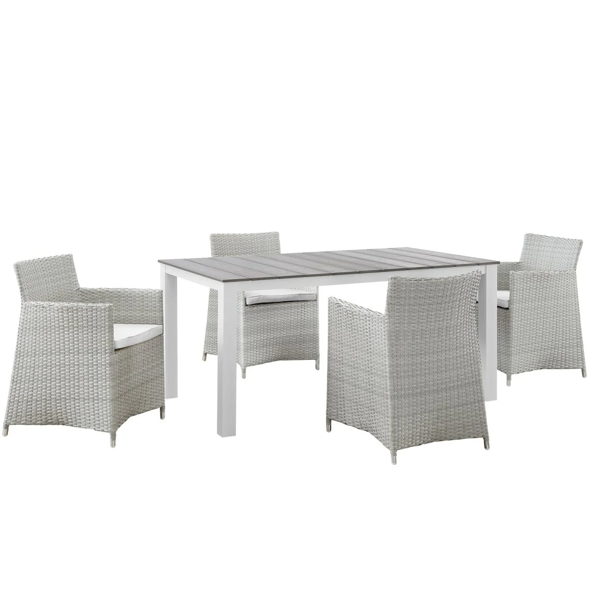 Rattan and Aluminum Outdoor Dining Set with Wood Slats – Multiple Configurations - Image 29