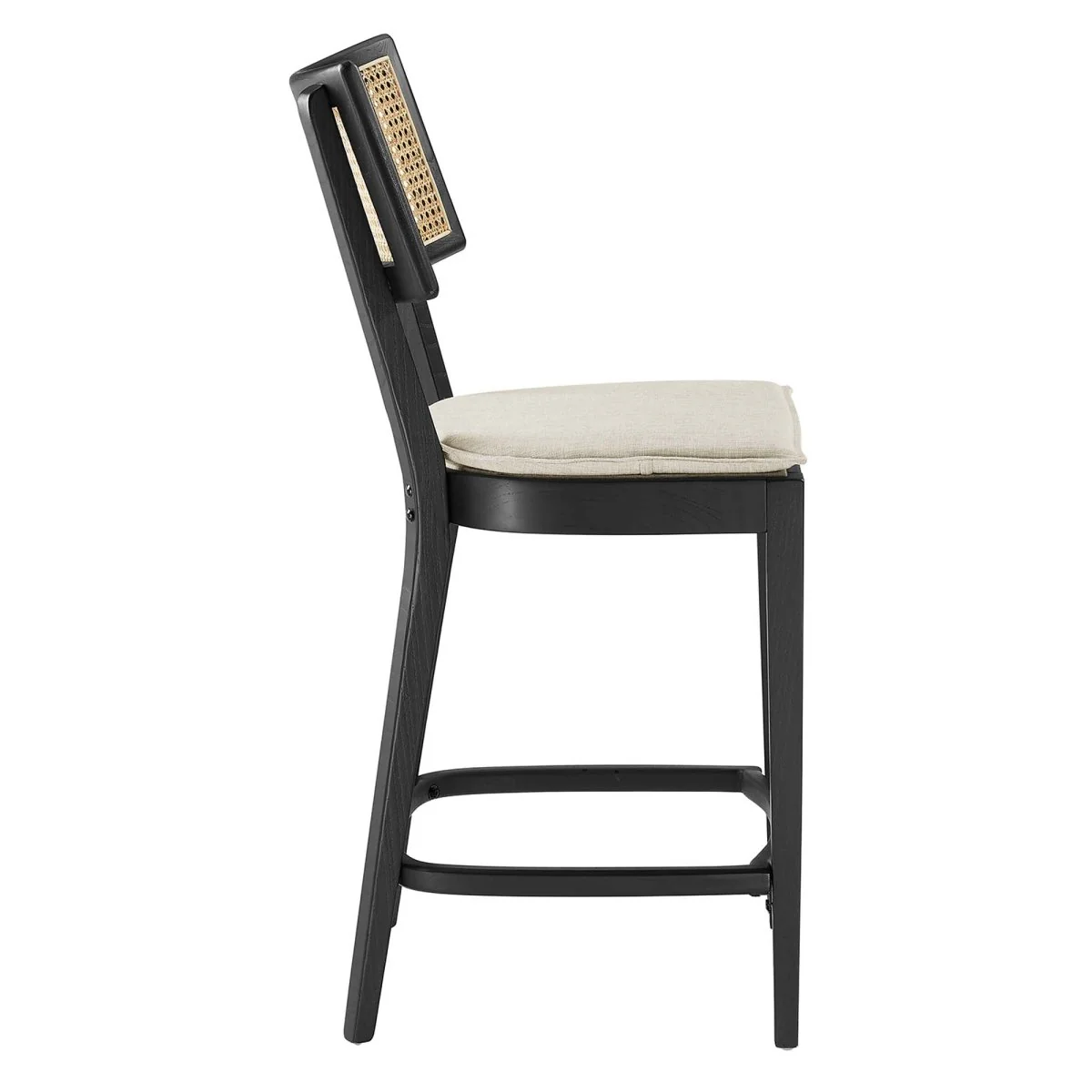 Rattan Back Wood Counter Stools Set of 2 - Image 4