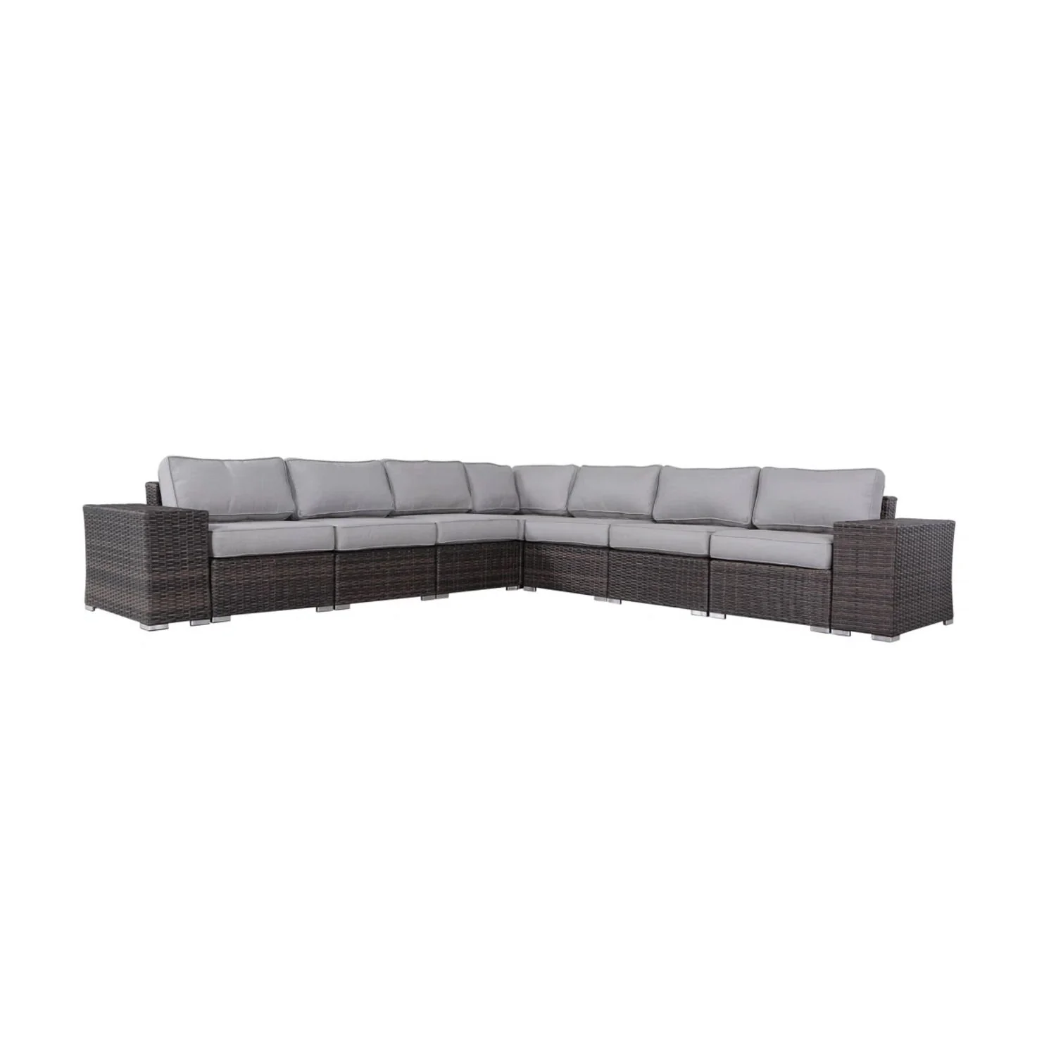 Rattan Sectional Sofa Set With Cushions - Image 2
