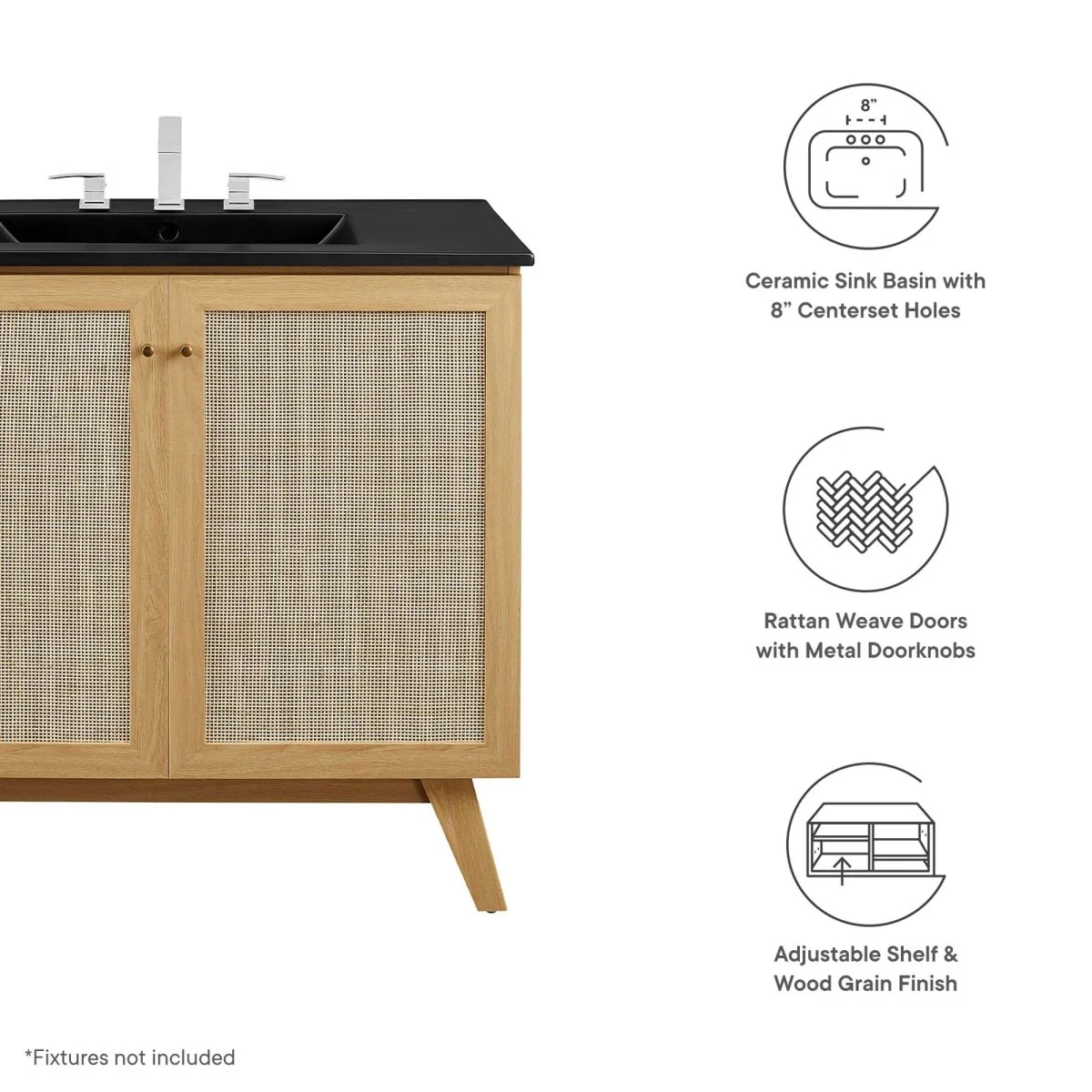 Rattan Weave Bathroom Vanity with Sink — Stylish Woven Vanity for Modern Bathrooms - Image 157