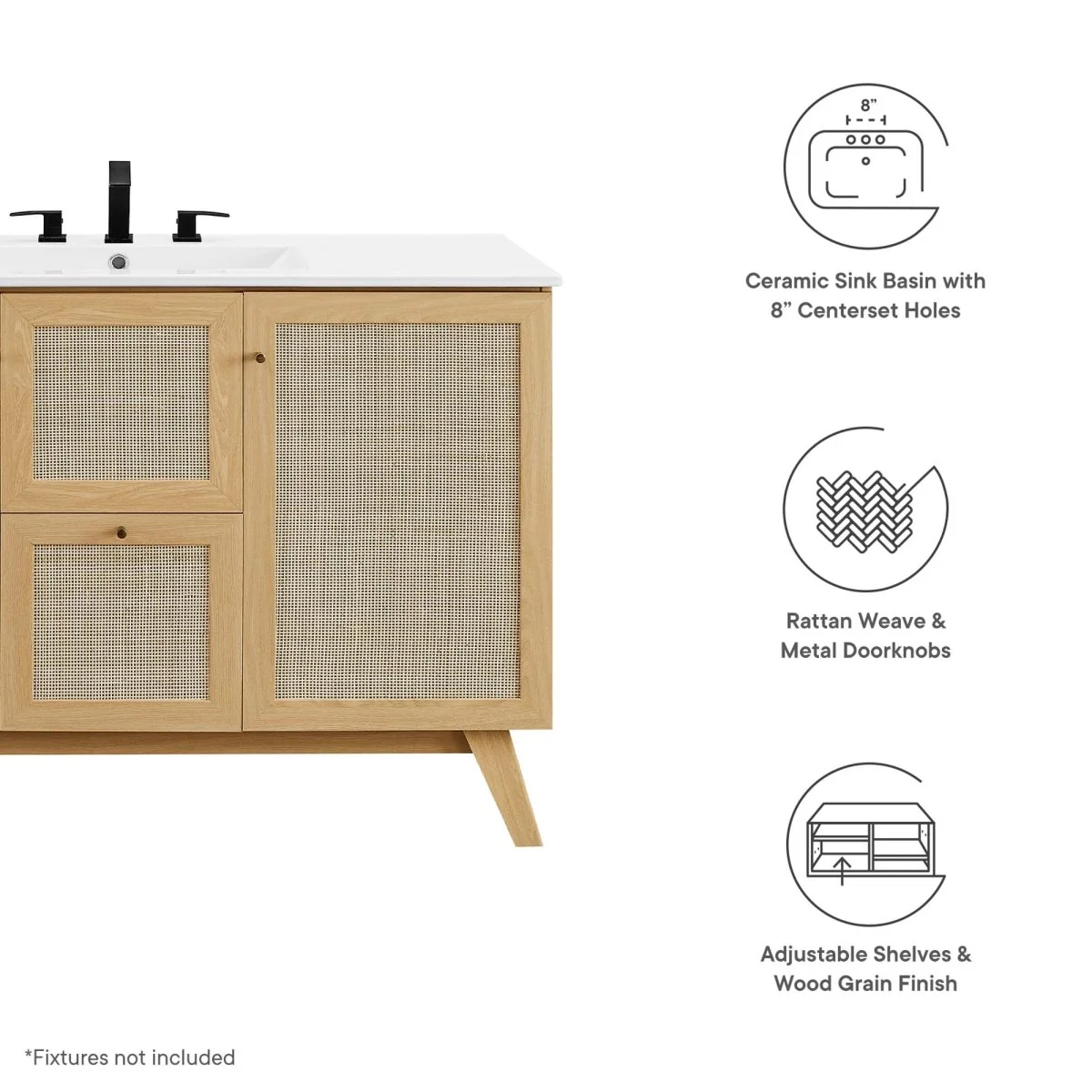 Rattan Weave Bathroom Vanity with Sink — Stylish Woven Vanity for Modern Bathrooms - Image 190