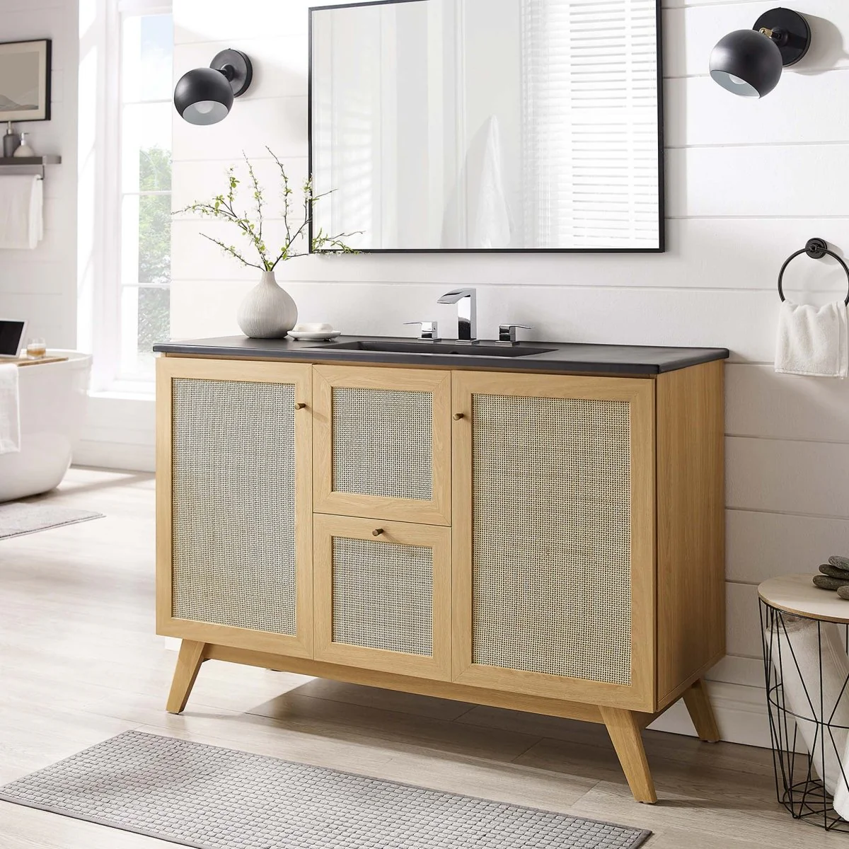 Rattan Weave Bathroom Vanity with Sink — Stylish Woven Vanity for Modern Bathrooms - Image 222