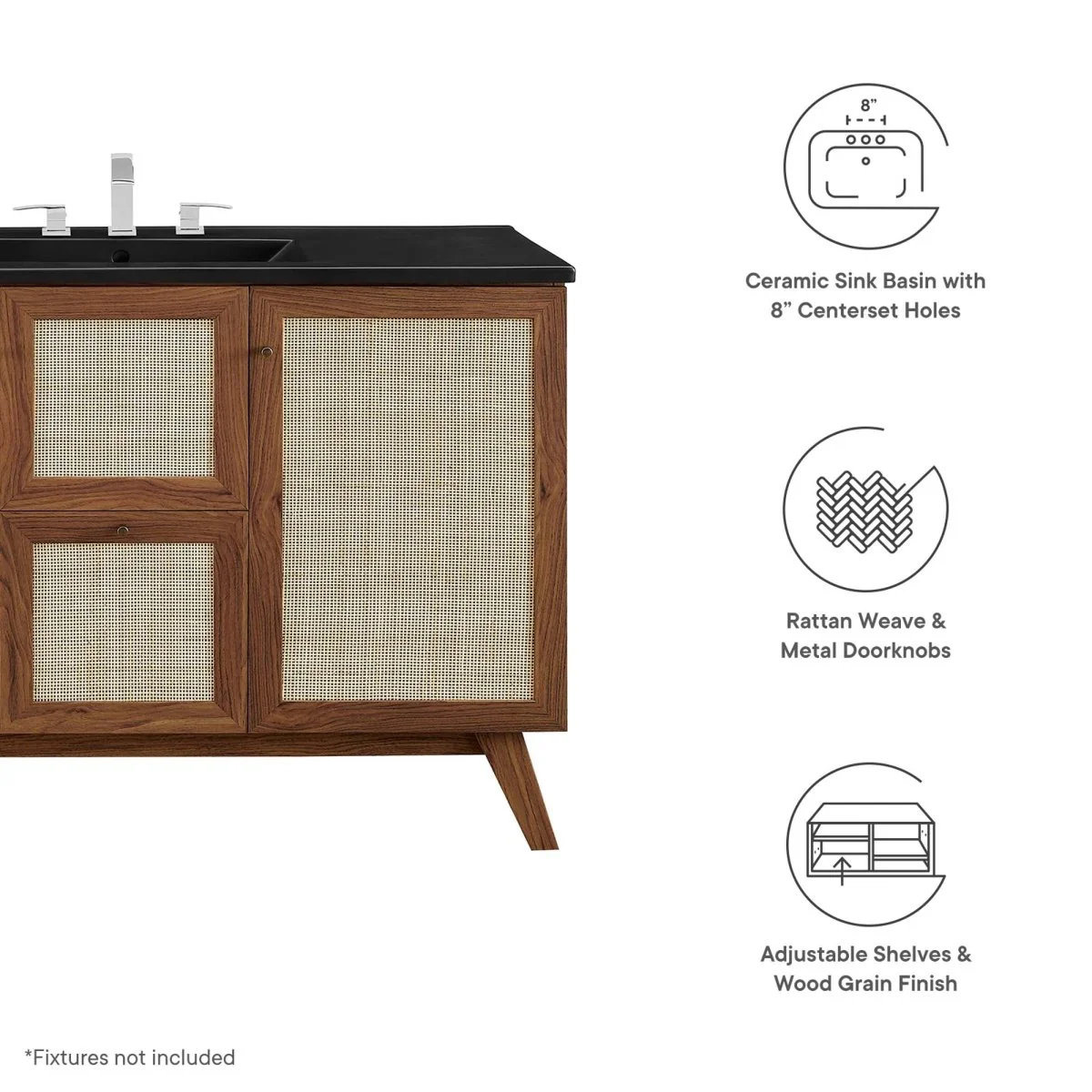 Rattan Weave Bathroom Vanity with Sink — Stylish Woven Vanity for Modern Bathrooms - Image 225
