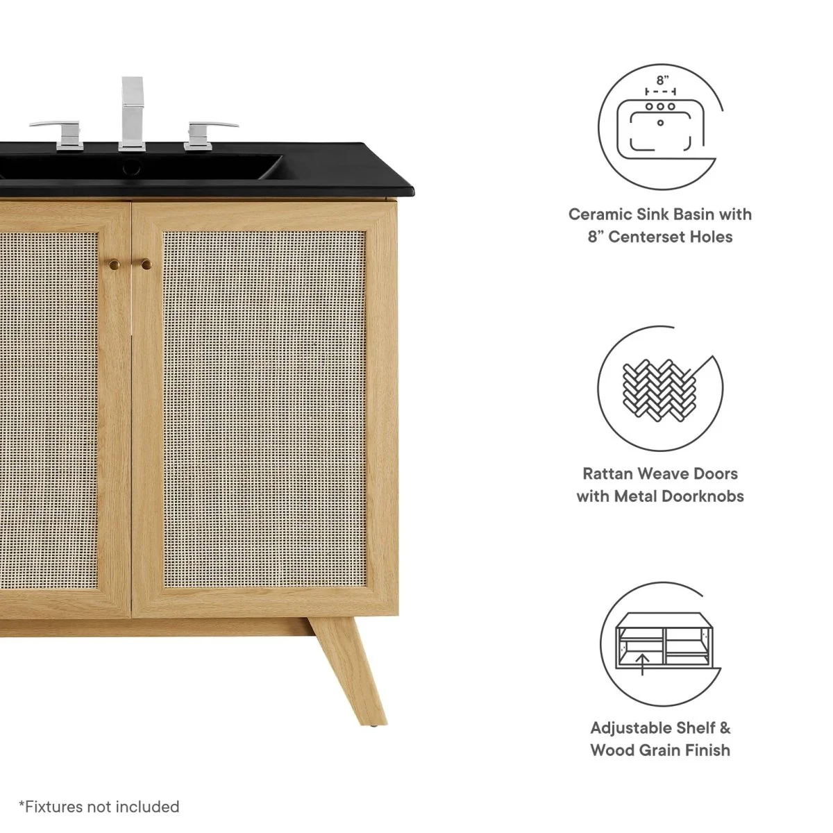 Rattan Weave Bathroom Vanity with Sink — Stylish Woven Vanity for Modern Bathrooms - Image 77