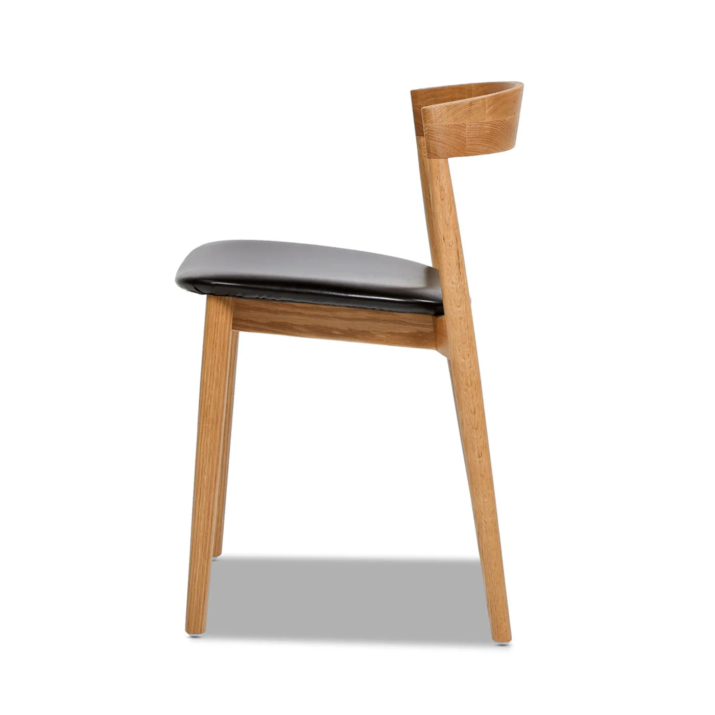 Raven - Stacking Sculpted Oak Dining Chair - Warm Natural Brown / Black - Image 5