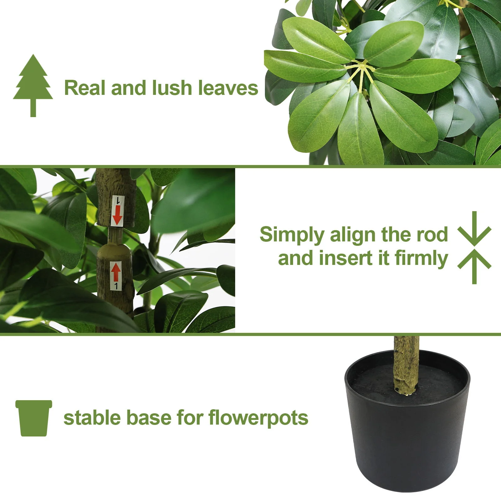 Realistic Faux Tree With Lifelike Foliage For Indoor And Outdoor Use - Green - Image 2