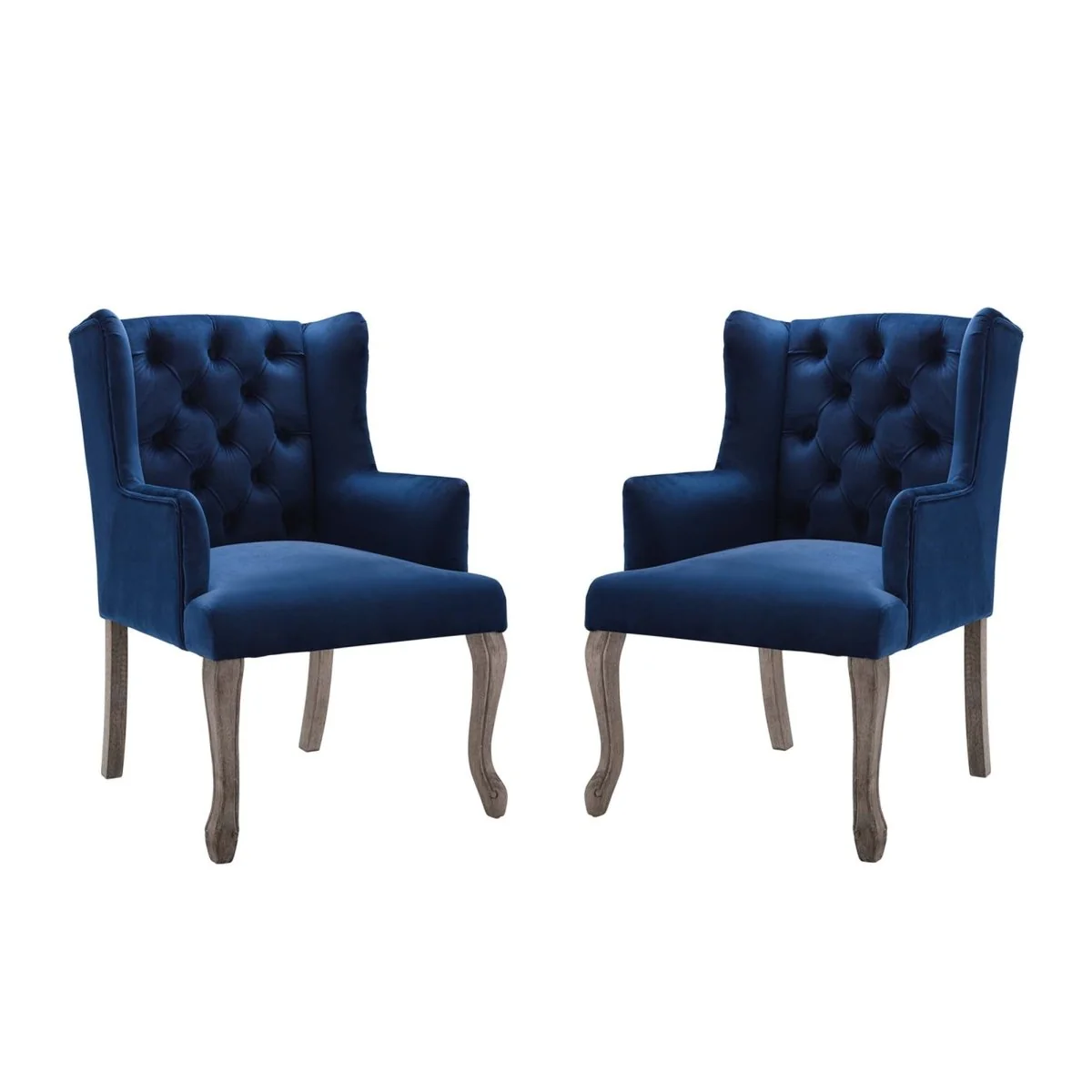 Realm French Vintage Performance Velvet Dining Armchair Set of 2 - Image 6