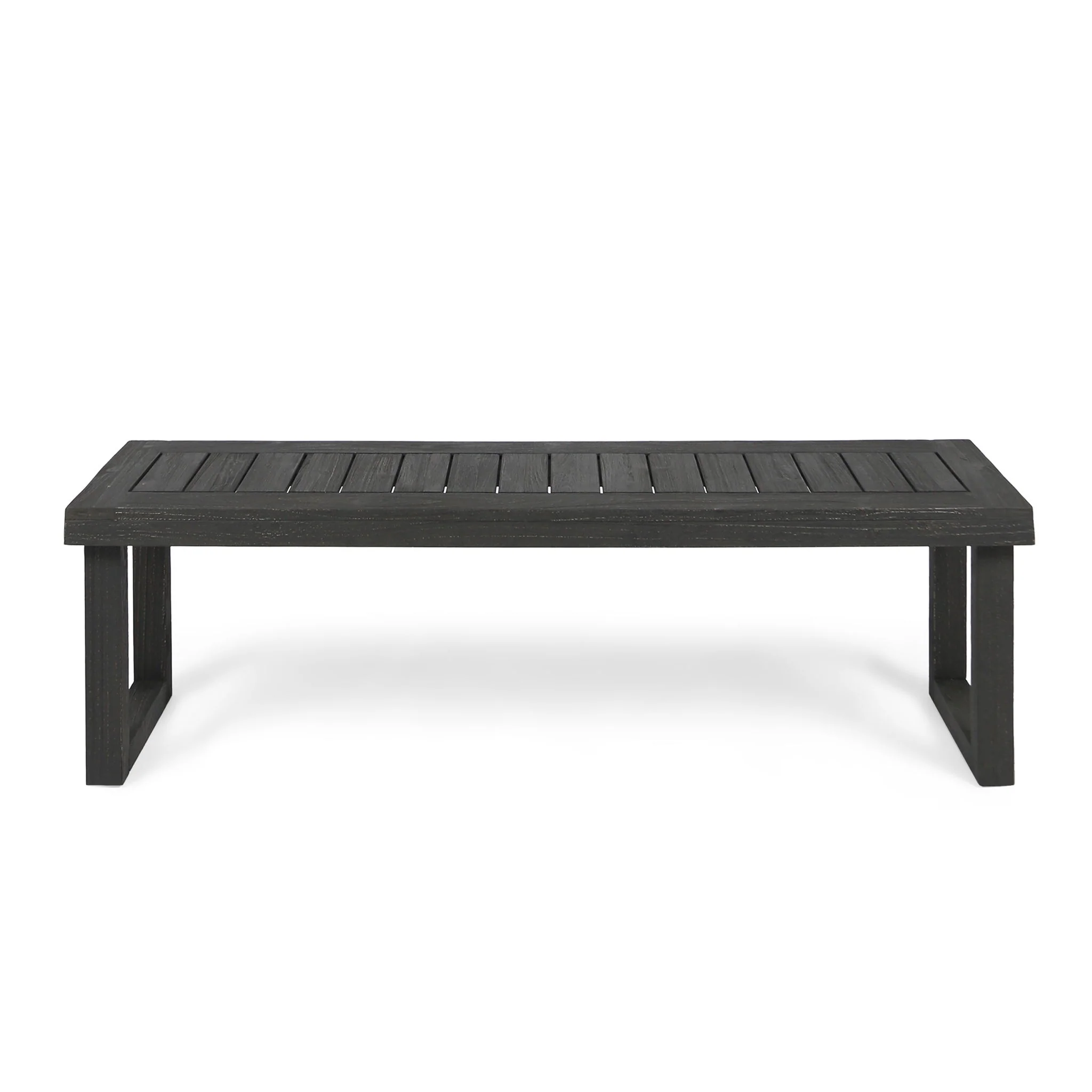 Realm - Outdoor Bench With Slat Panel Top And Base - Dark Gray - Image 7