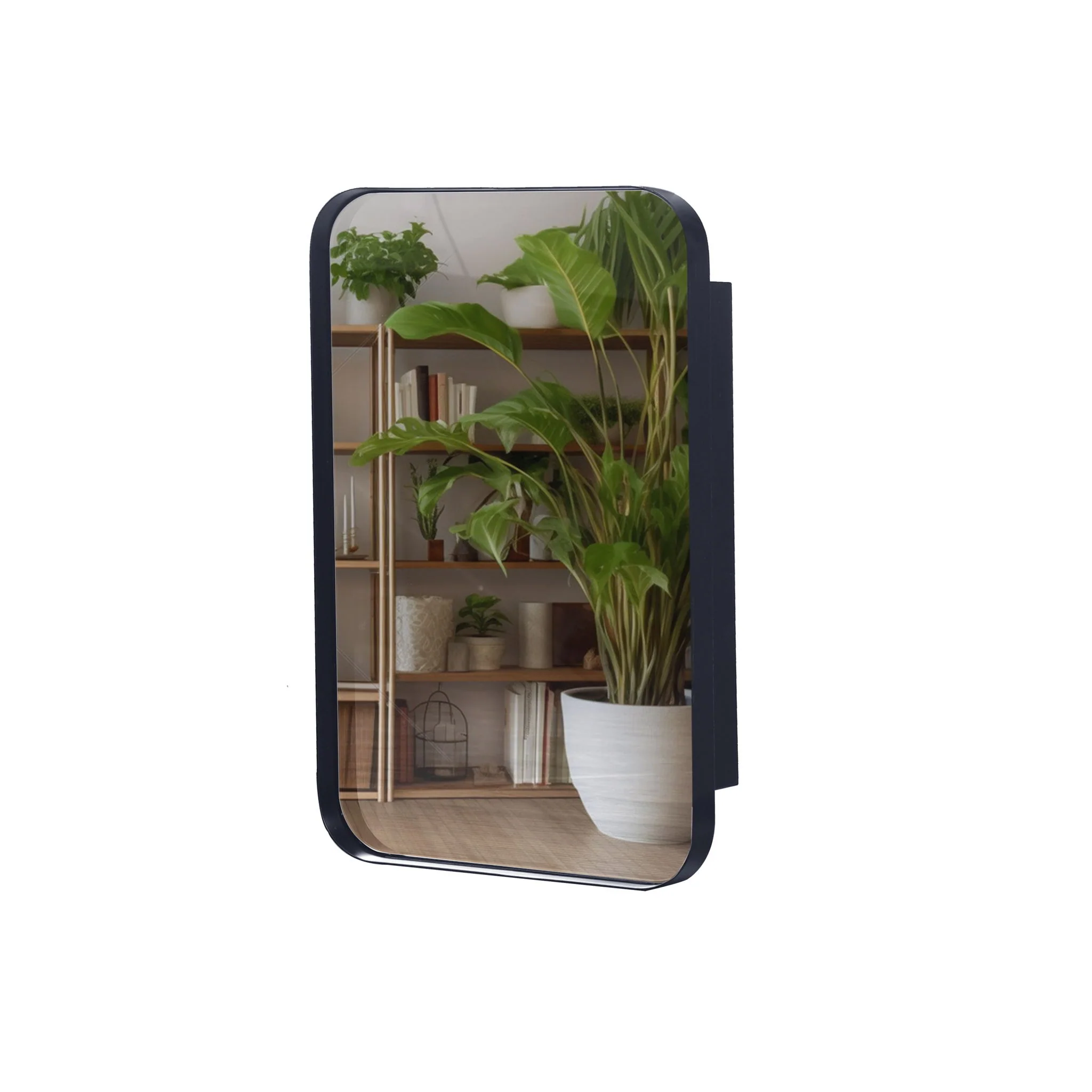 Recessed Metal Framed Medicine Cabinet With Mirror And Adjustable Shelves Wall Mirror With Storage For Bathroom - Image 7