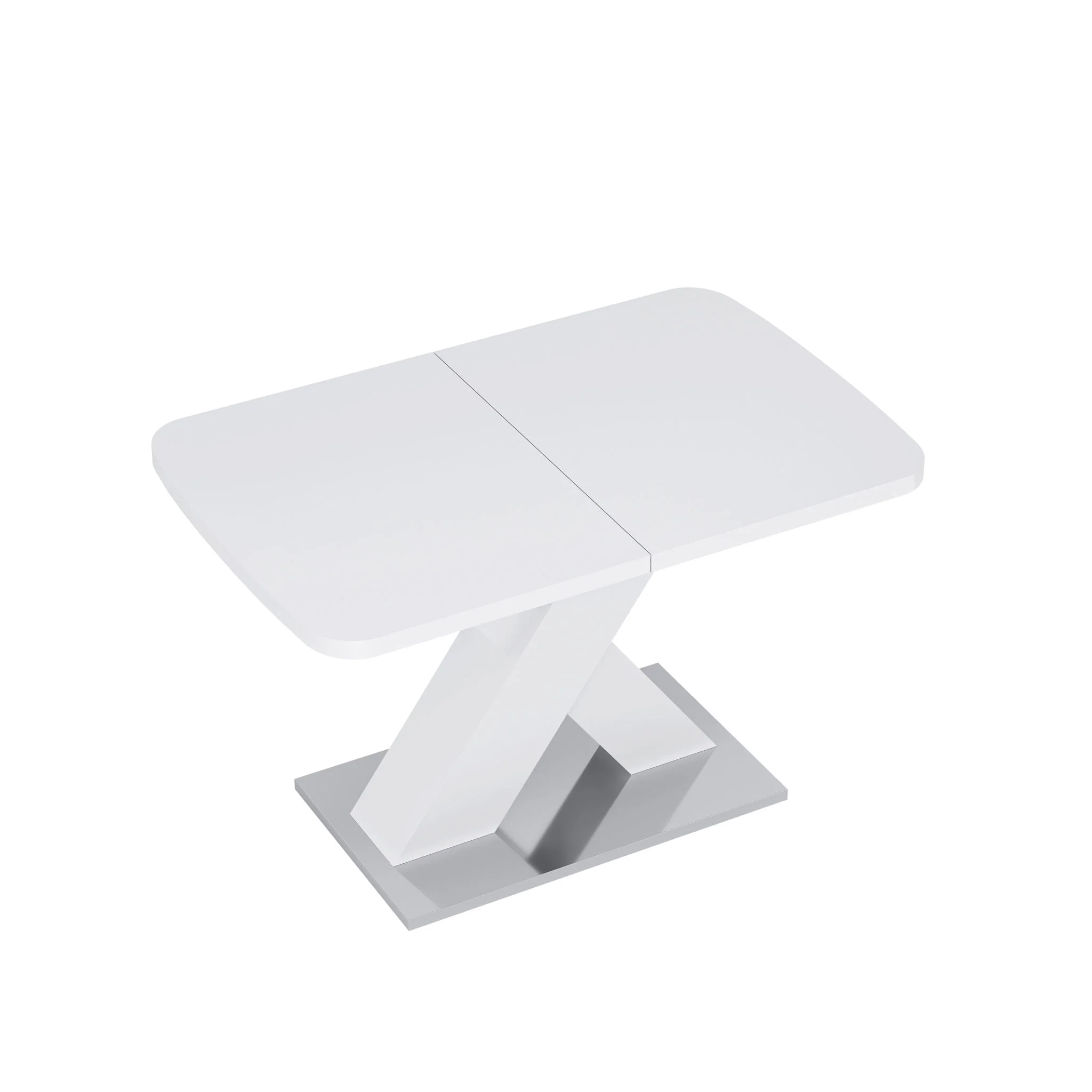 Rectangle Dining Table, Stretchable, X Shape Legs - White - Image 4
