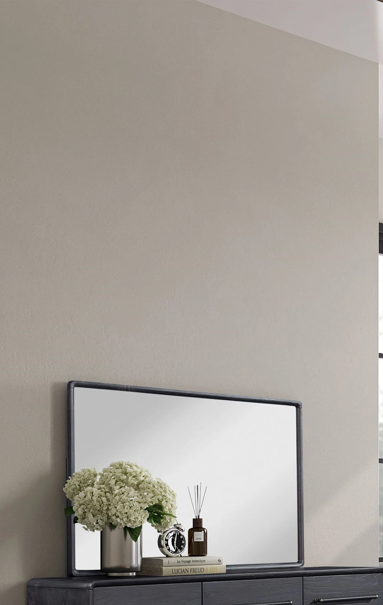 Rectangle Wood Mirror - Black - Image 5